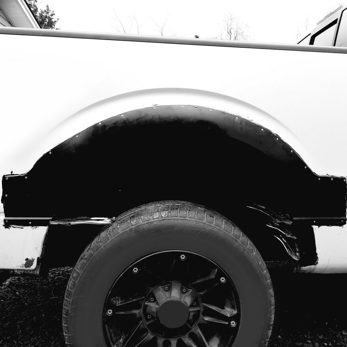 Pair of Gloss Black Rear Wheel Arch Steel Bed Panels For 09-14 Ford F150 F-150