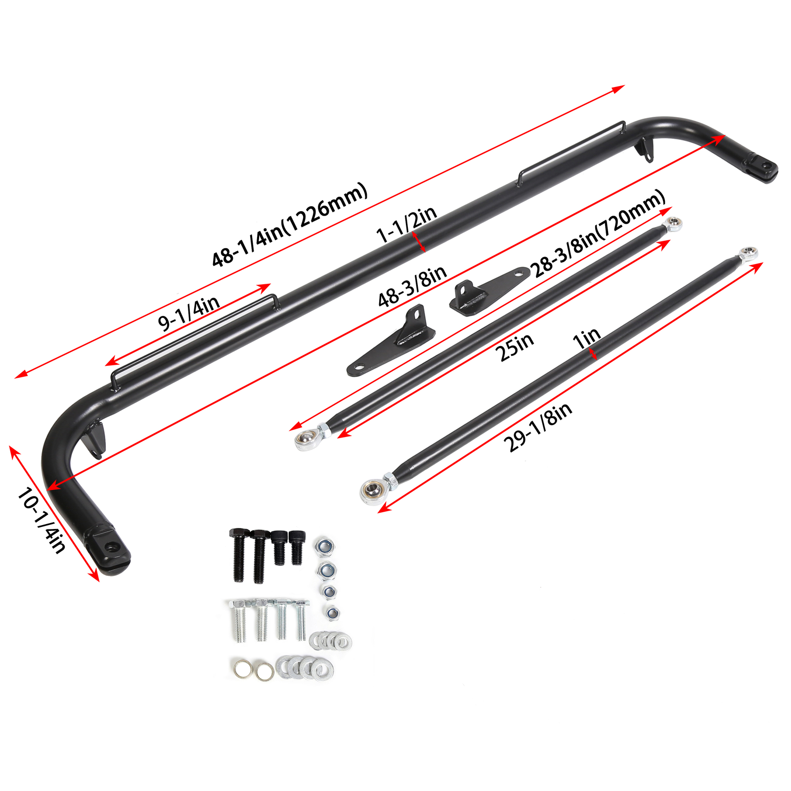 49" Stainless Steel Racing Safety Seat Belt Chassis Roll Harness Bar Rod Kit