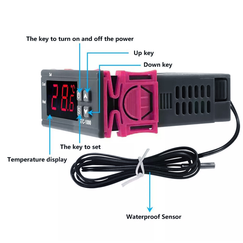 2pcs STC-1000 AC 110V-220V Digital Temperature Controller Thermostat With Sensor