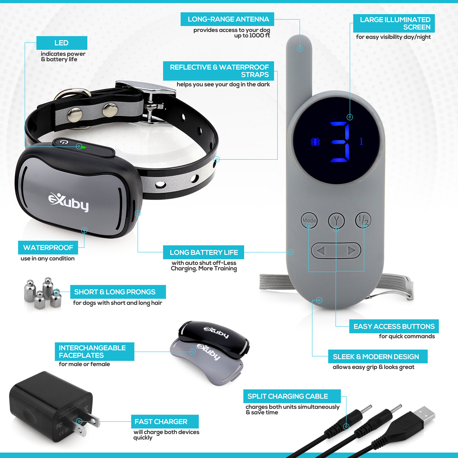 eXuby - Gentle Cat Shock Collar w/Remote & Bell - Designed for Training Cats