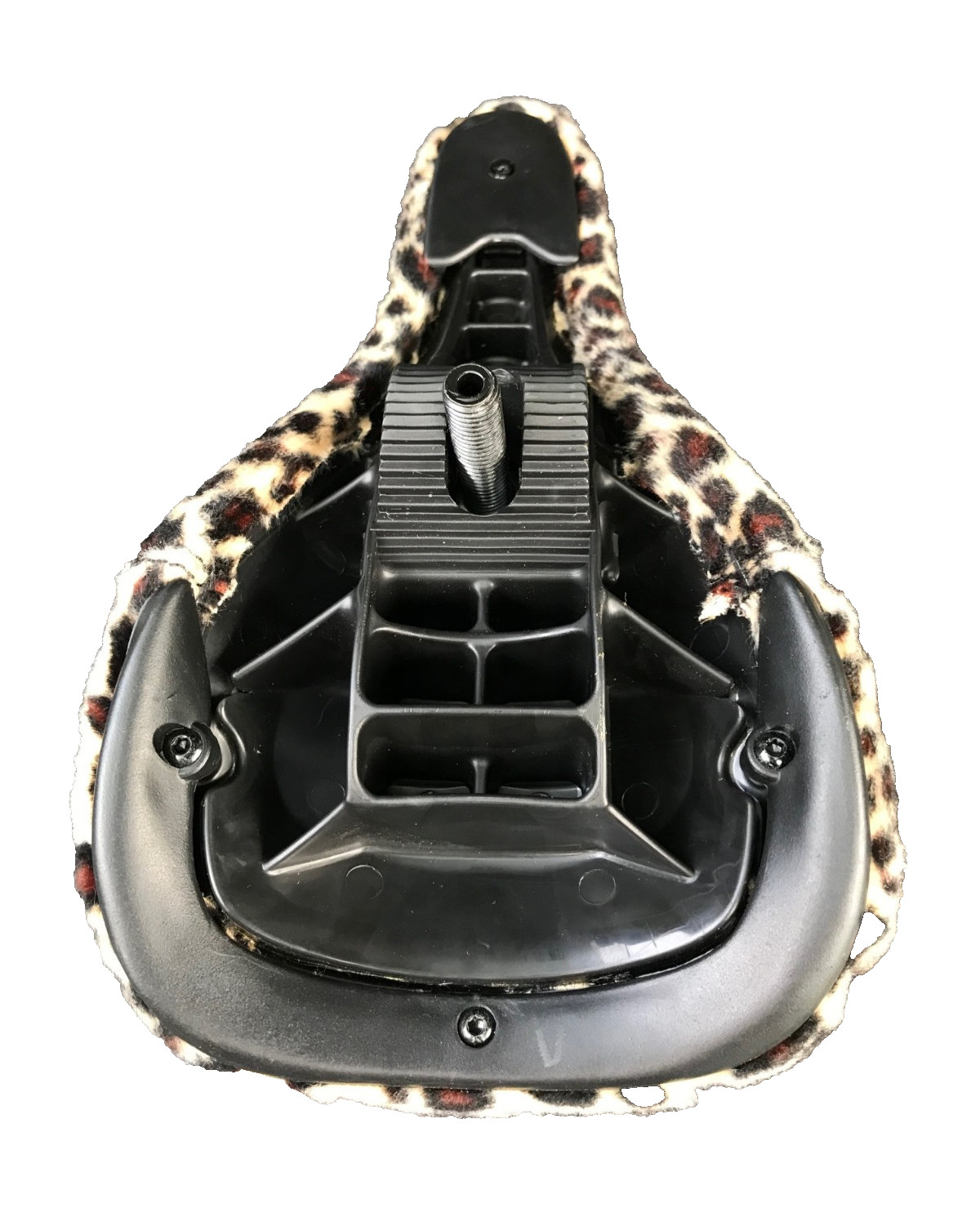BONE DETH VIBRATOR MID PIVOTAL BMX BIKE SEAT FAUX LEOPARD FUR NEW