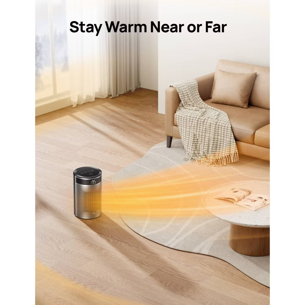 DREO 1500W Atom 416 10" Whisper-Quiet Portable Ceramic Space Heater with Temp