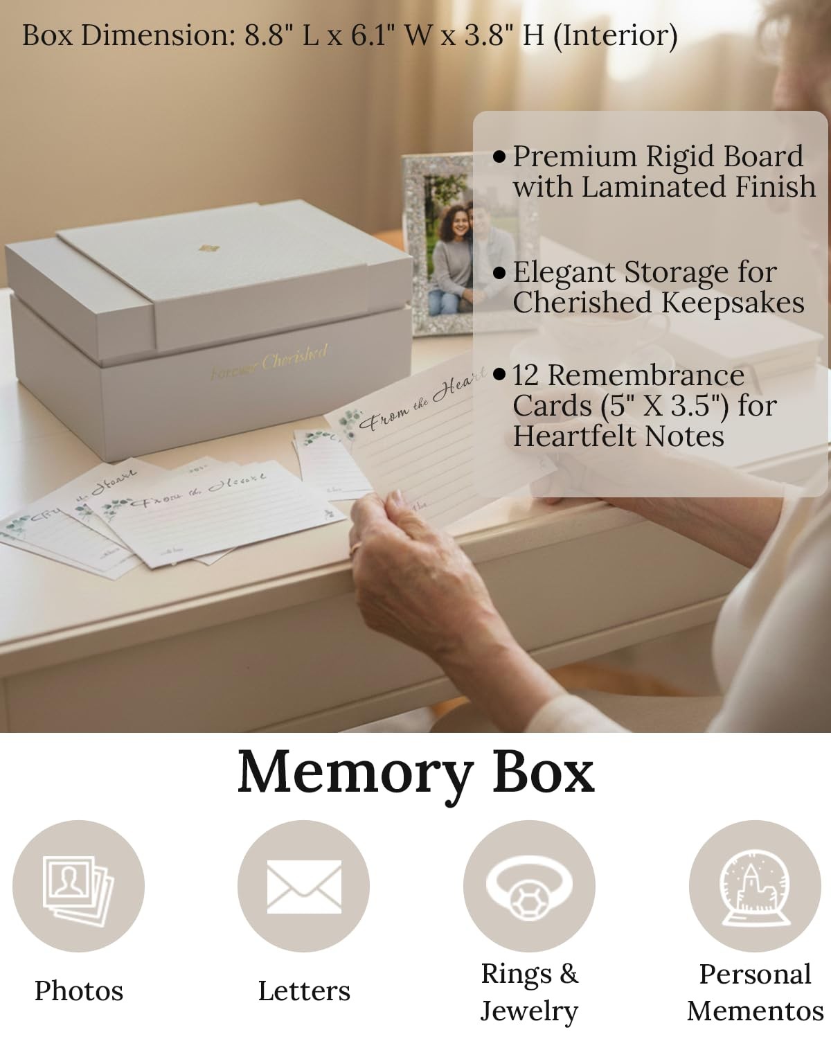 Lumulyfe Small Keepsake Urn with Memorial Box - Unique Size, Blue