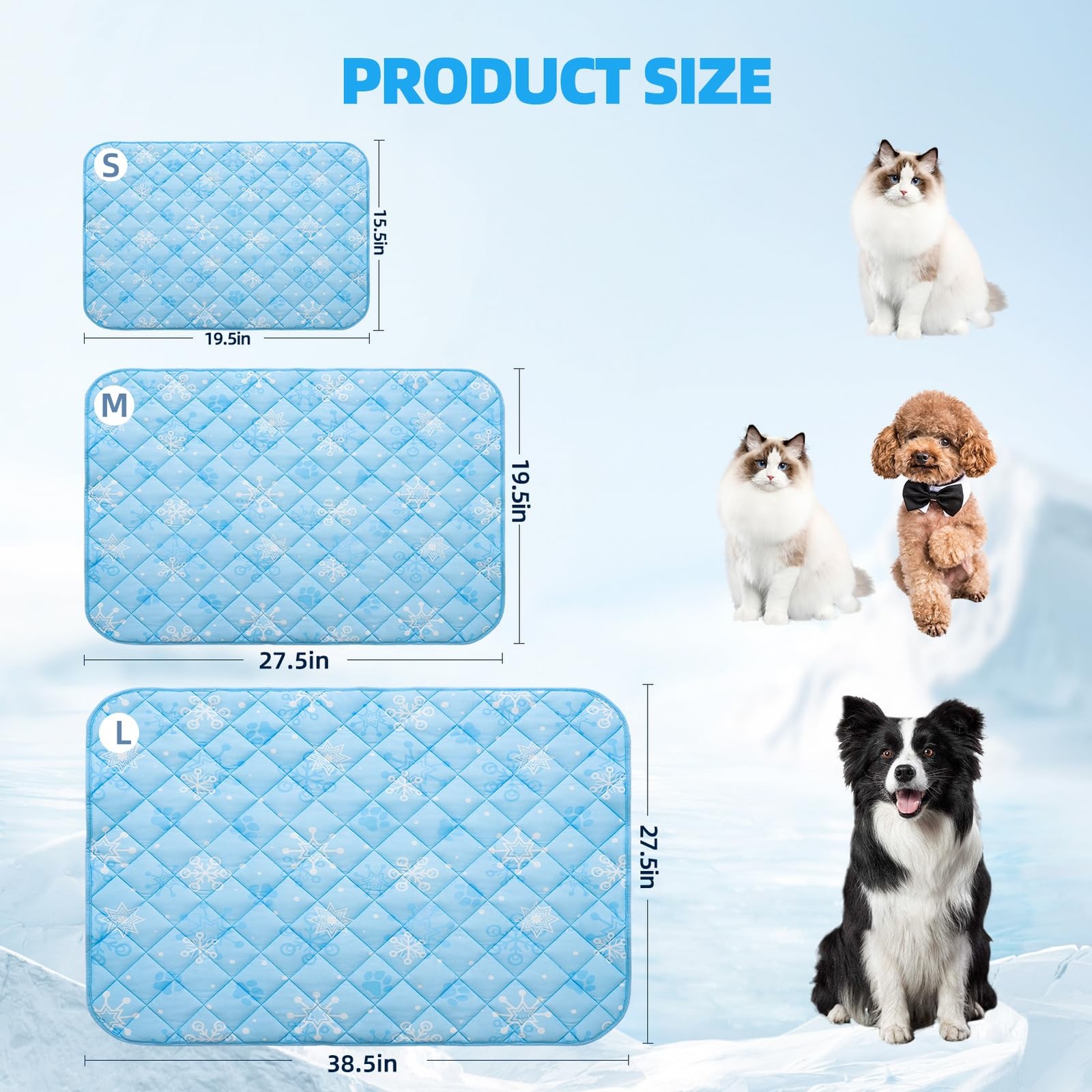 Dog Cooling Mat, 19.5" x 27.5" Thicken Self-Cooling Mat for Dog&Cat,Internal ...