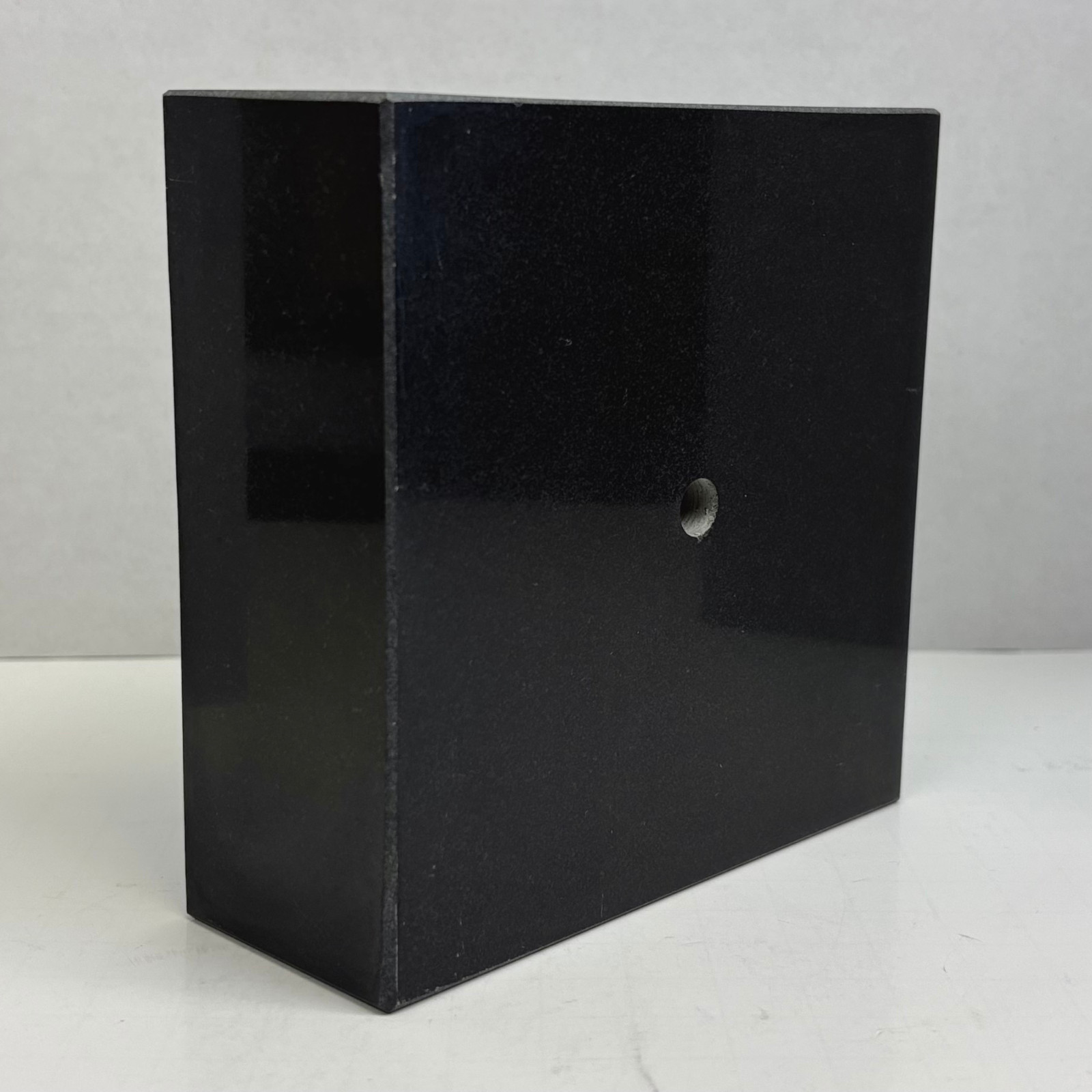 Premium Black Marble Display Base with Center Mount Hole – Polished Stone Pedest