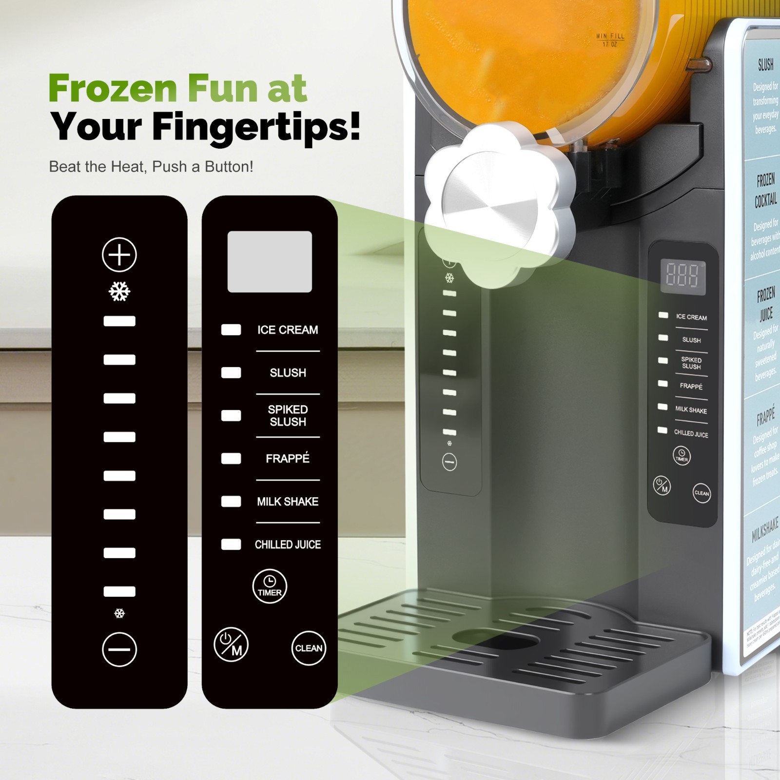 Slushie Machine for Home No Ice Needed, 88 oz Frozen Drink Maker with 6 Preset