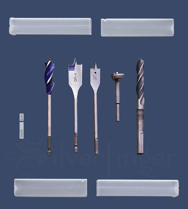 4 PC Sets Telescoping Plastic Tool Storage Cases Adjustable Length Drill Bit Box