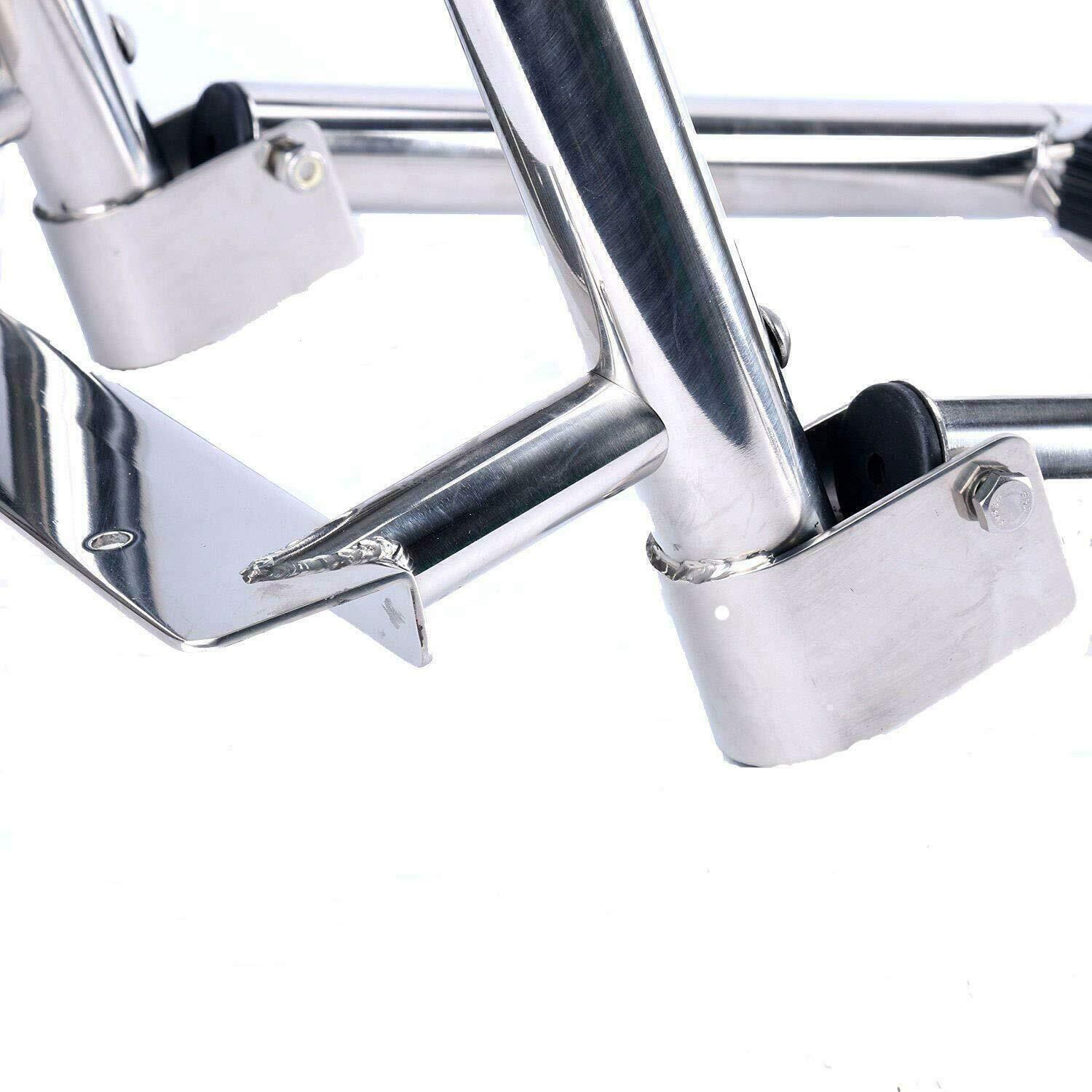 4 Step Stainless Steel Folding Ladder Boat Pontoon Heavy Duty Telescoping Dock