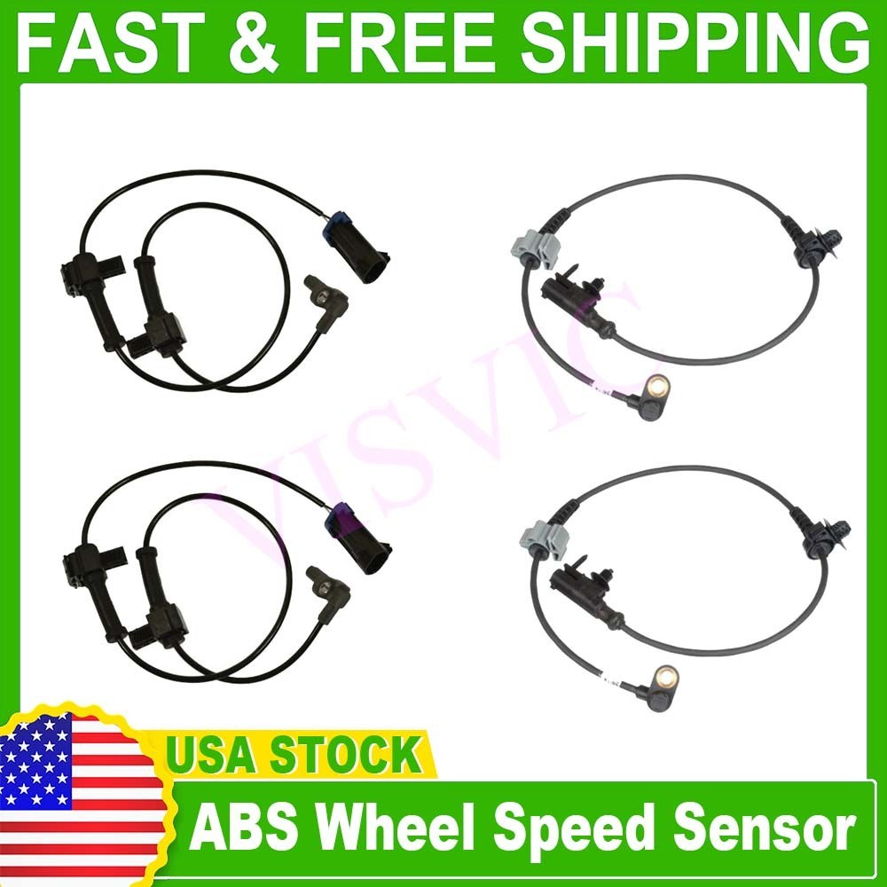Front and Rear Left & Right ABS Wheel Speed Sensor 2 Pair for Chevy Silverado