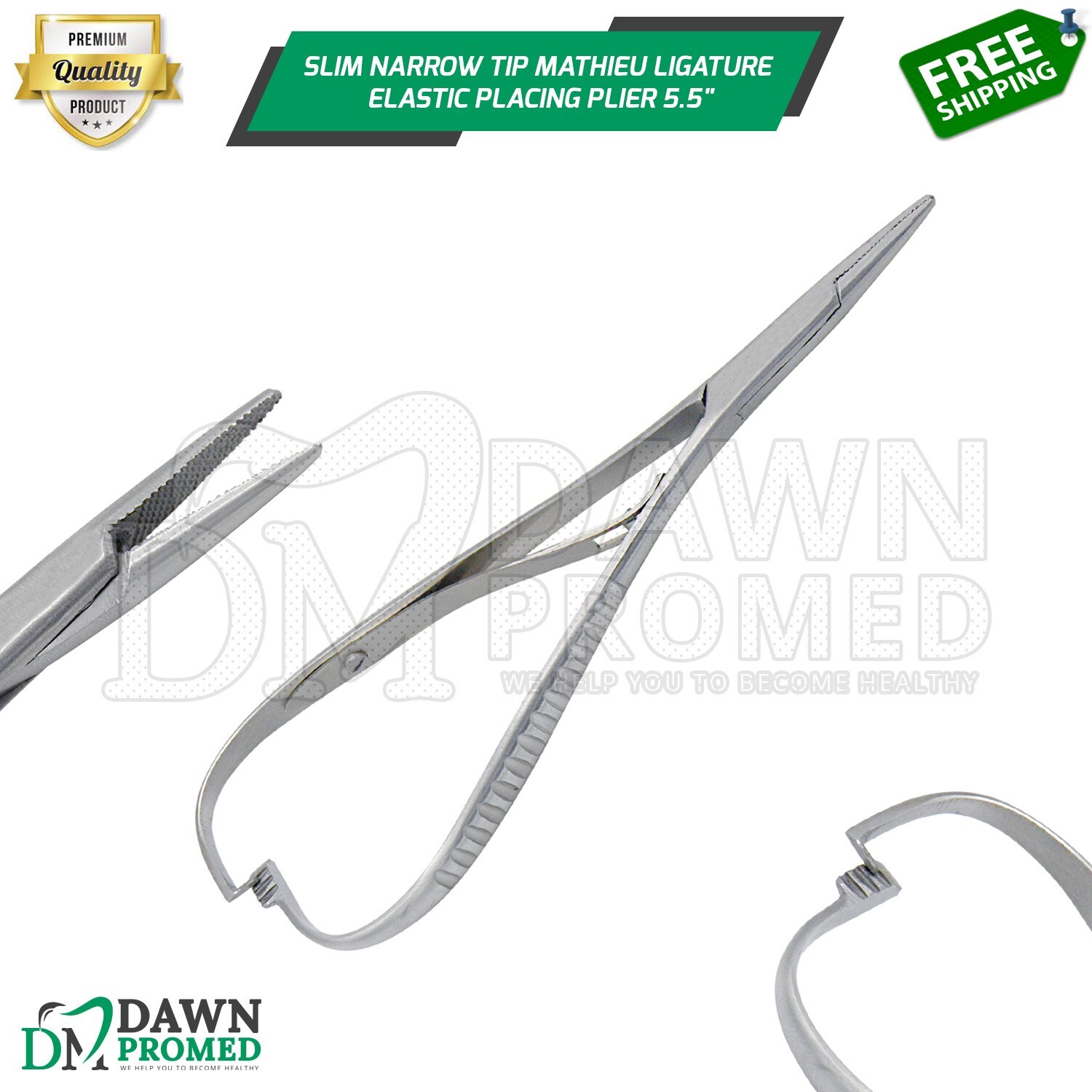 Slim Narrow Tip Mathieu Ligature Elastic Placing Plier 5.5" Ortho Plier German G