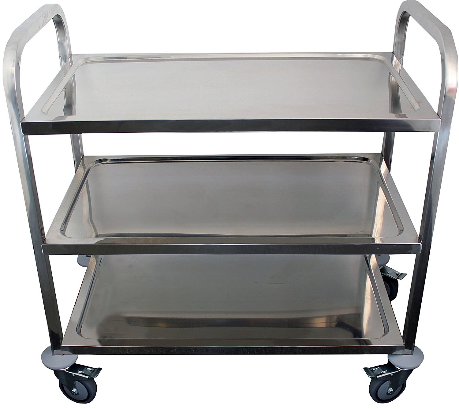Commercial Stainless Steel 38"x20" 3 Shelf Utility Kitchen Metal Cart on Wheels