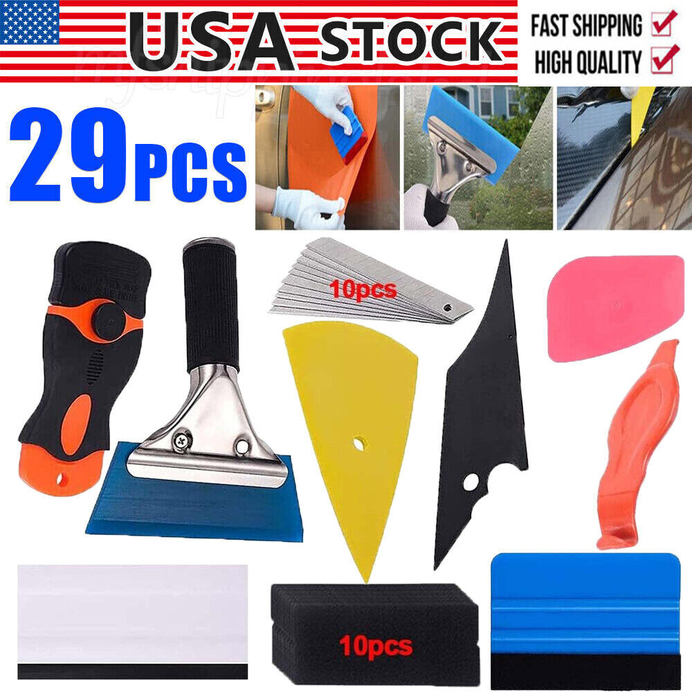 Window Tint Tools Kit Car Film Tinting Scraper Squeegee Vinyl Wrap Install USA
