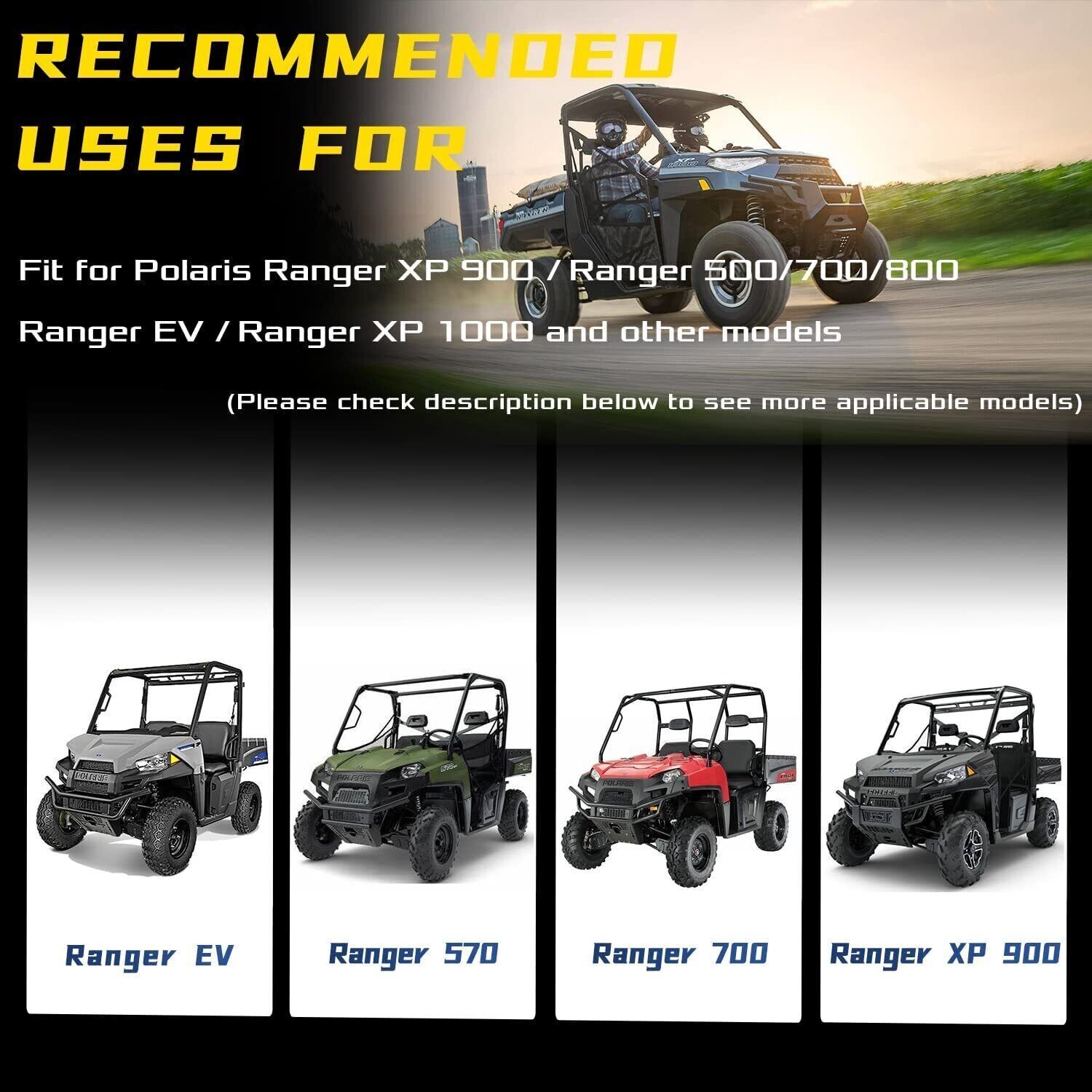 Front & Rear Sintered Brake Pads For Polaris Ranger XP 900 Severe Duty 2013-2019