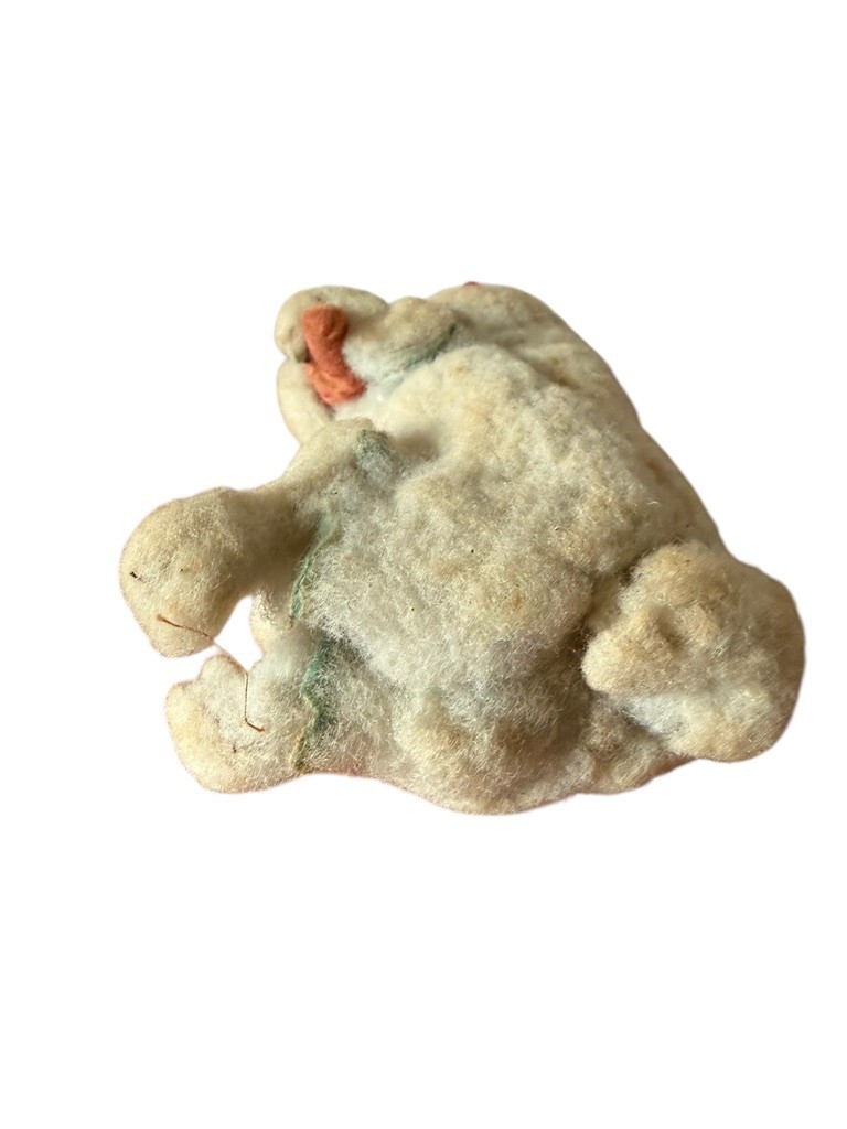 Antique Spun Cotton Batting Easter Bunny with 🥕 Carrot Rabbit