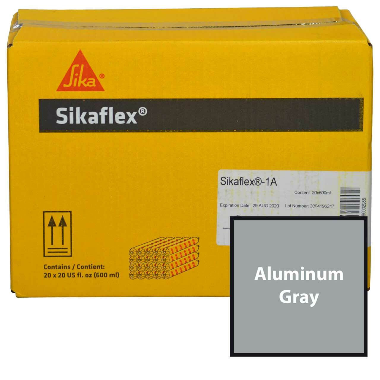 Sikaflex 1A, 20 oz. Sausage Packs, Full Case - 20 Tubes, Aluminum Gray