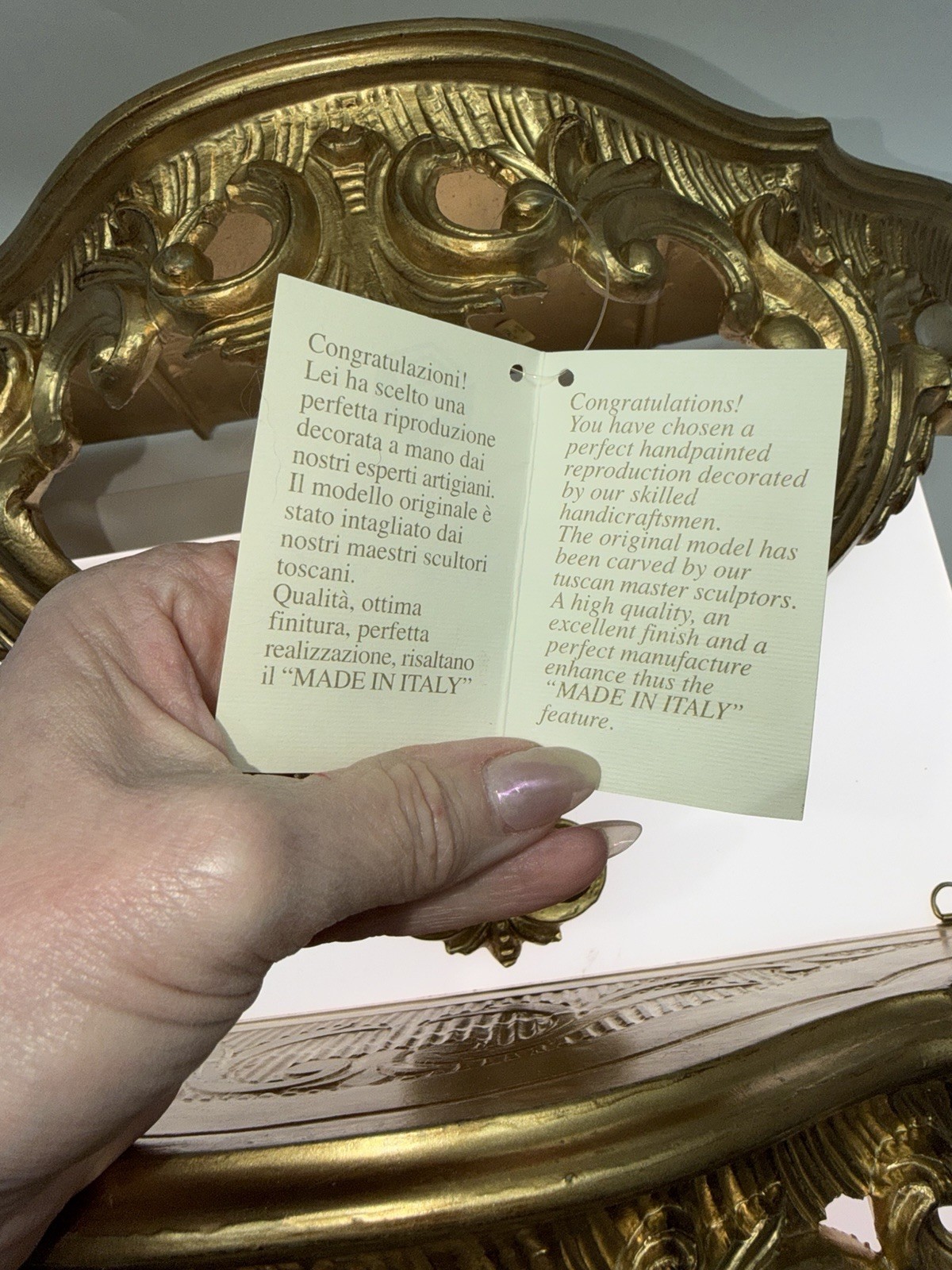 Vintage Euromarchi Italy Hollywood Regency Shelves Resin Gold Finish Wall Hang 2