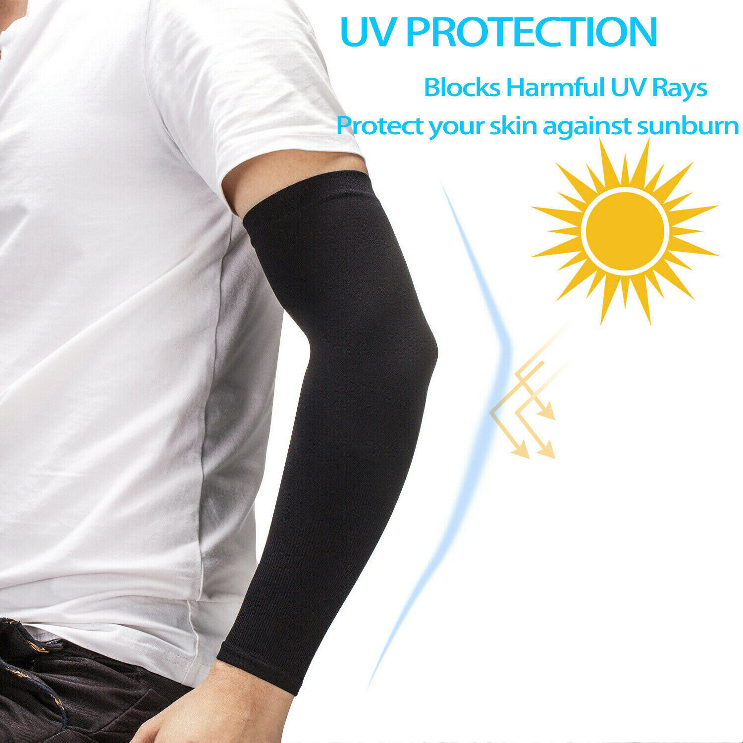 4PAIRS Cooling Arm Sleeves Cover UV Sun Skin Protection Basketball Outdoor Sport