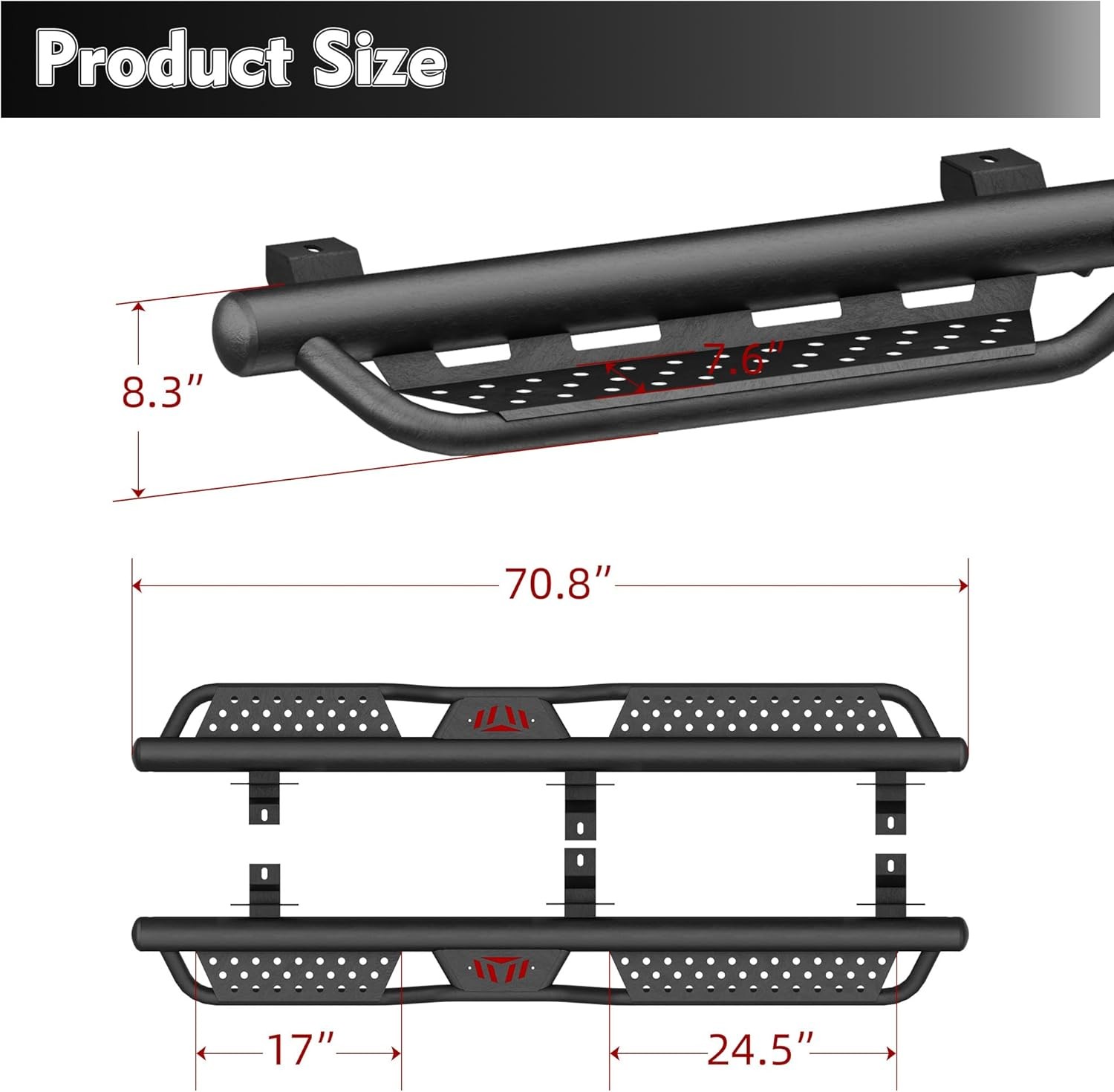 Upgraded Running Boards for 2018-2025 Jeep Wrangler JL 4 Door Side Step Nerf Bar