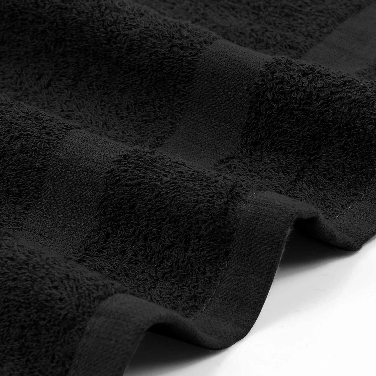 Salon Towels 100% Cotton Towel Pack Of 12 Black Spa Towel in 16x27 inches.