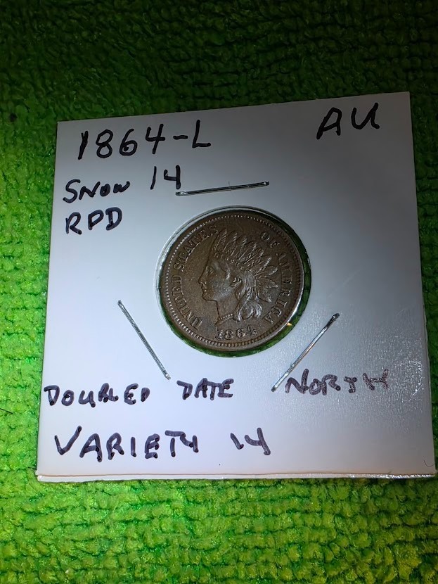 MAJOR ERROR 1864 -L BRONZE INDIAN HEAD PENNY SNOW-14 RPD FANTASTIC COIN!!!