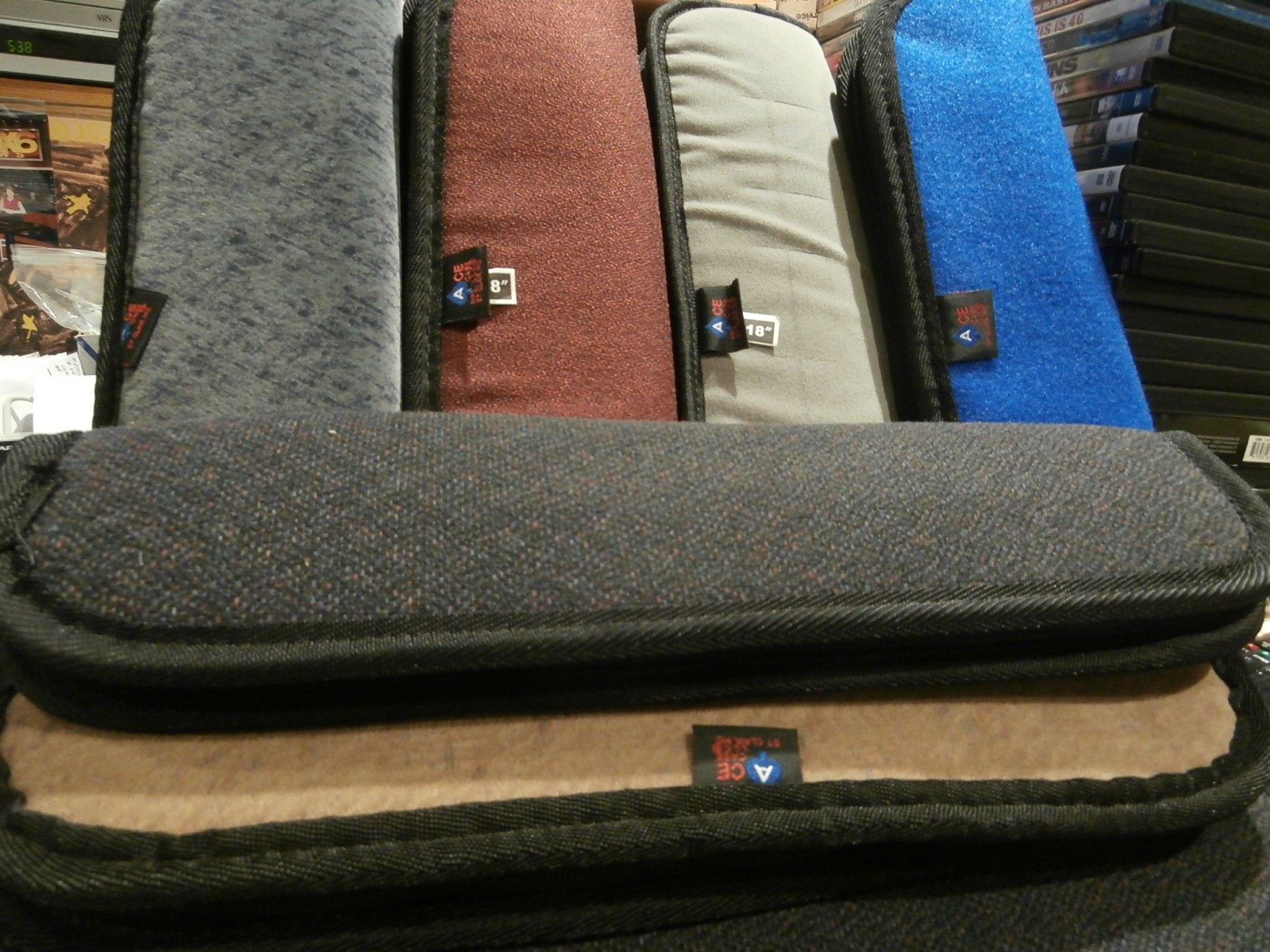 DAGGER CASES (4)  18" X 5" PADDED CASES FOR WWII MILITARY DAGGERS AND KNIVES