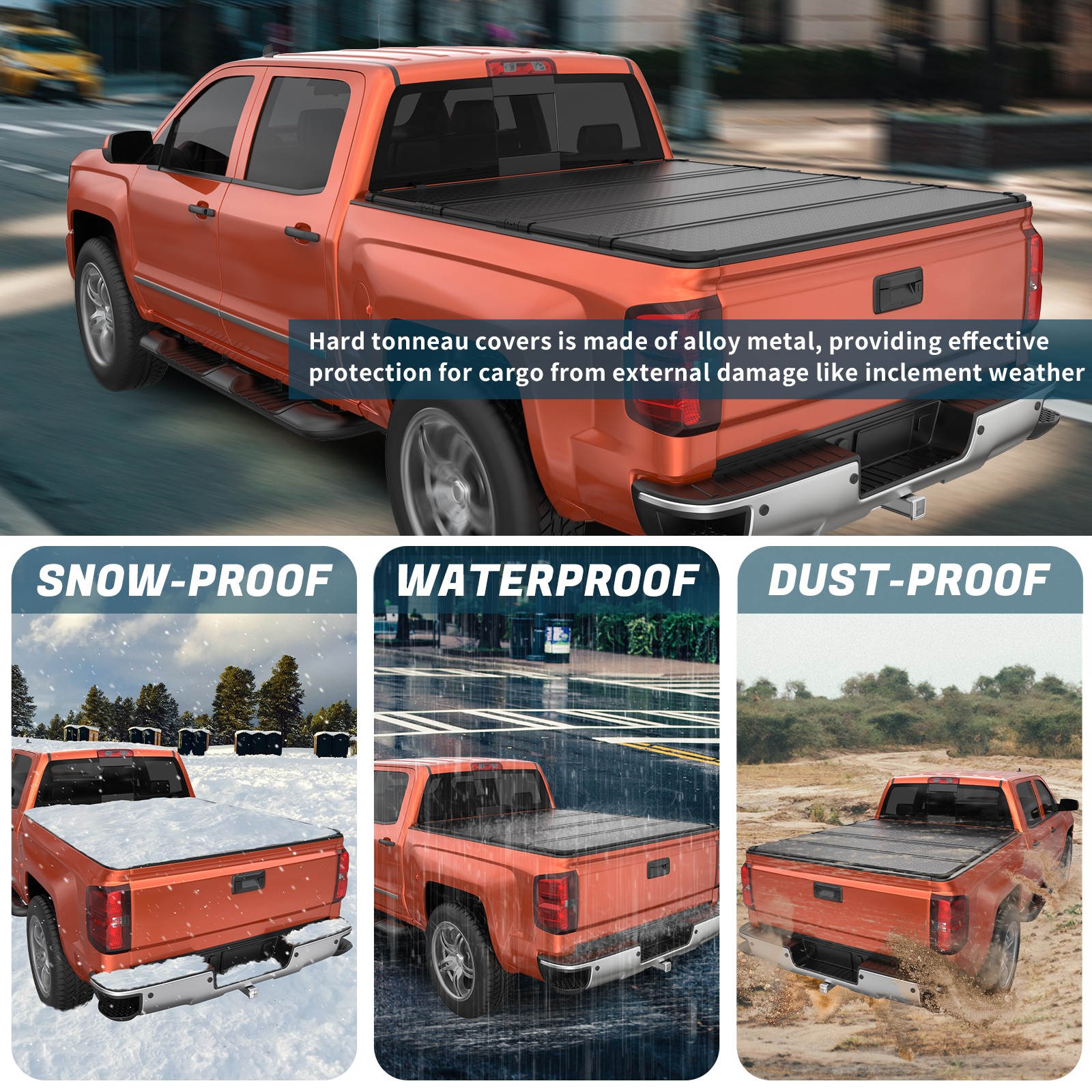 5.7 /5.8FT 4-Fold Hard Tonneau Cover For 2009-2025 Ram 1500 Truck Bed Waterproof