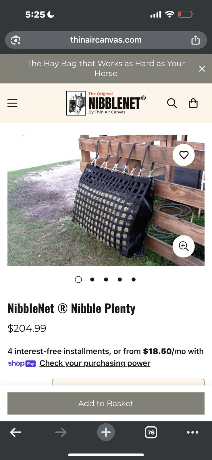 Horse Tack - Nibble Net Plenty Slow Feed Bag