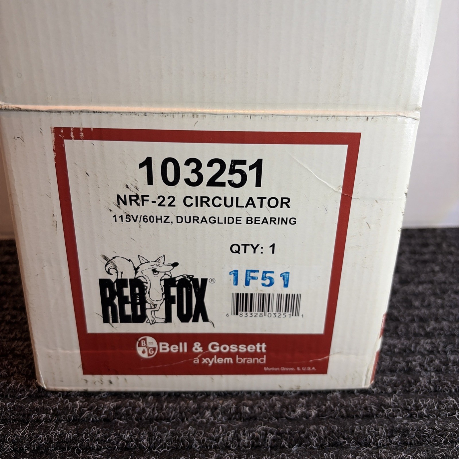 Bell & Gossett 103251 1/25 HP, NRF-22 Red Fox Circulator Pump - NEW