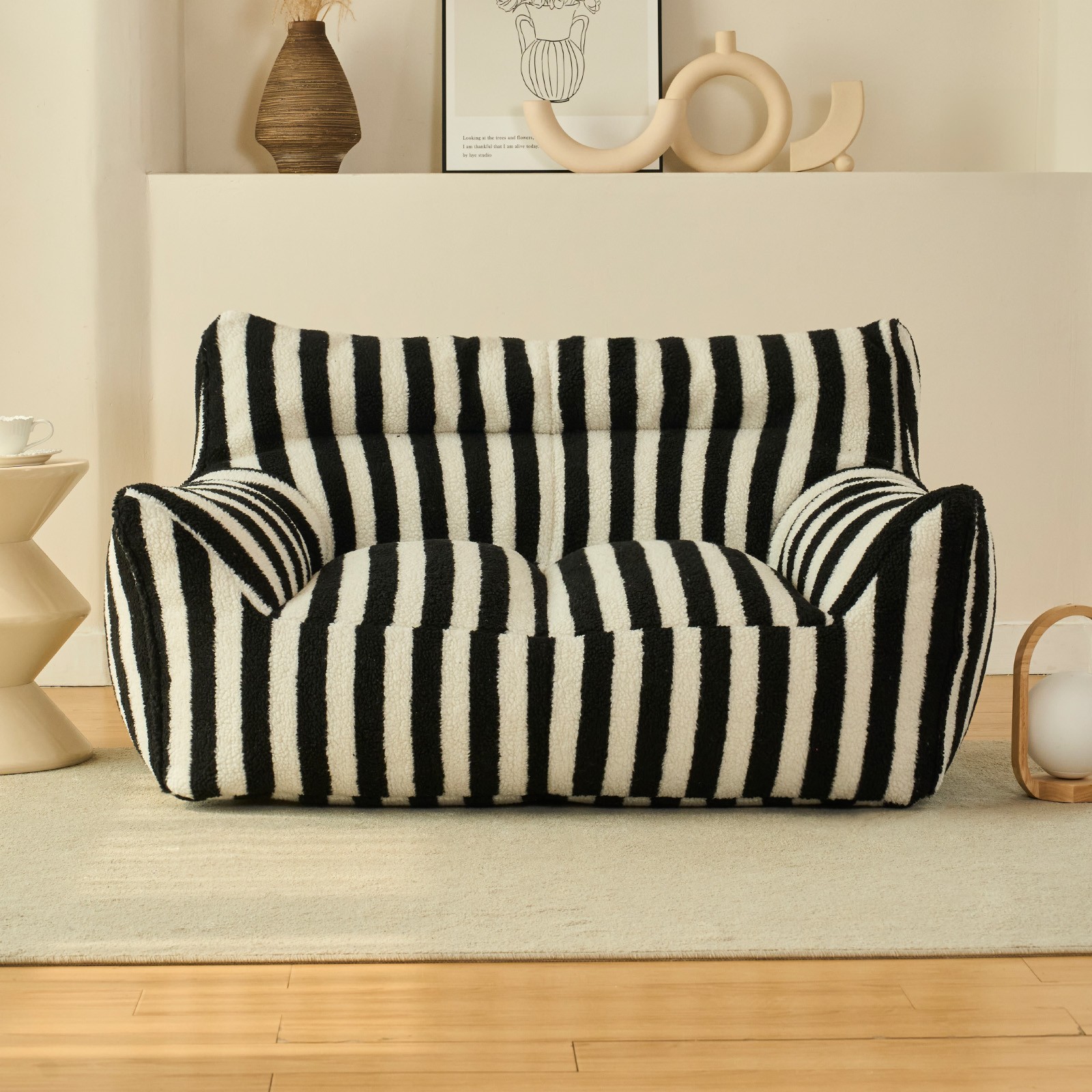 Bean Bag Chair for Adults Oversized Beanbag Lounge Lazy Floor Sofa with Armrest