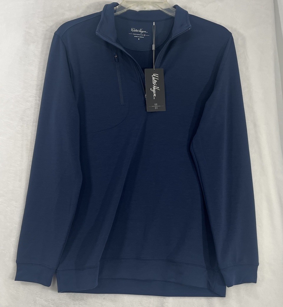 Walter Hagen Golf Shirt Small Blue 1/4 Zip Pullover New