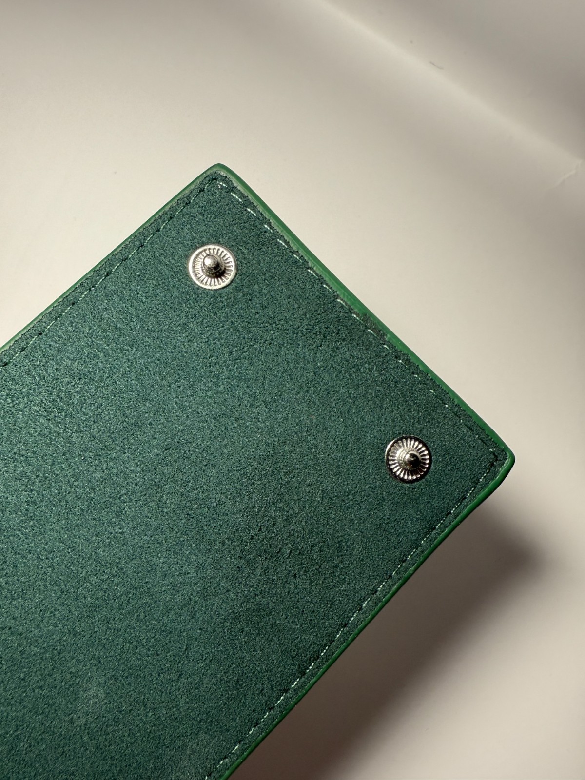 Premium Genuine Green Leather Travel Pouch – Service Center Edition