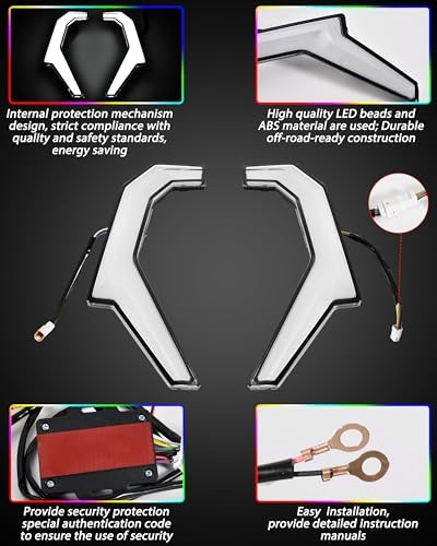 Smart RGB LED Accent Fang Lights for Polaris RZR XP 1000 2014-2018/RZR 900 XC