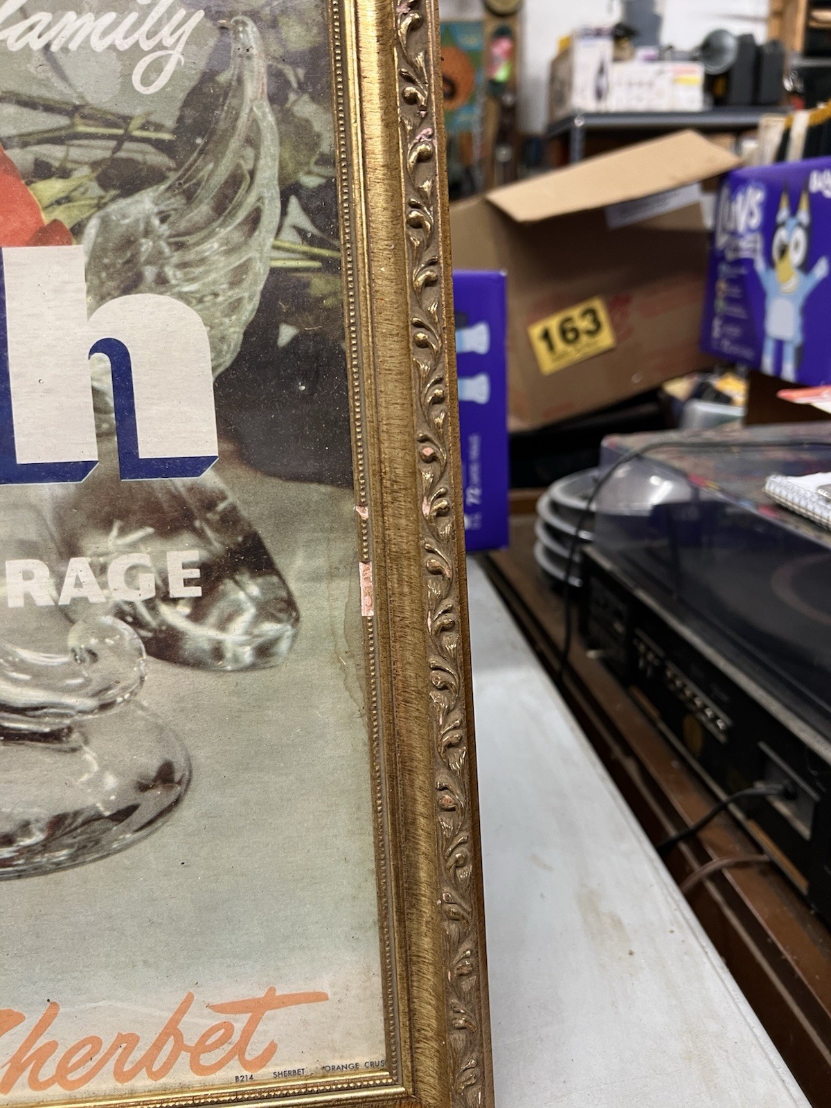 Vintage Orange Crush Soda & Orange Sherbet Poster Original Nicely Framed 24 X 16