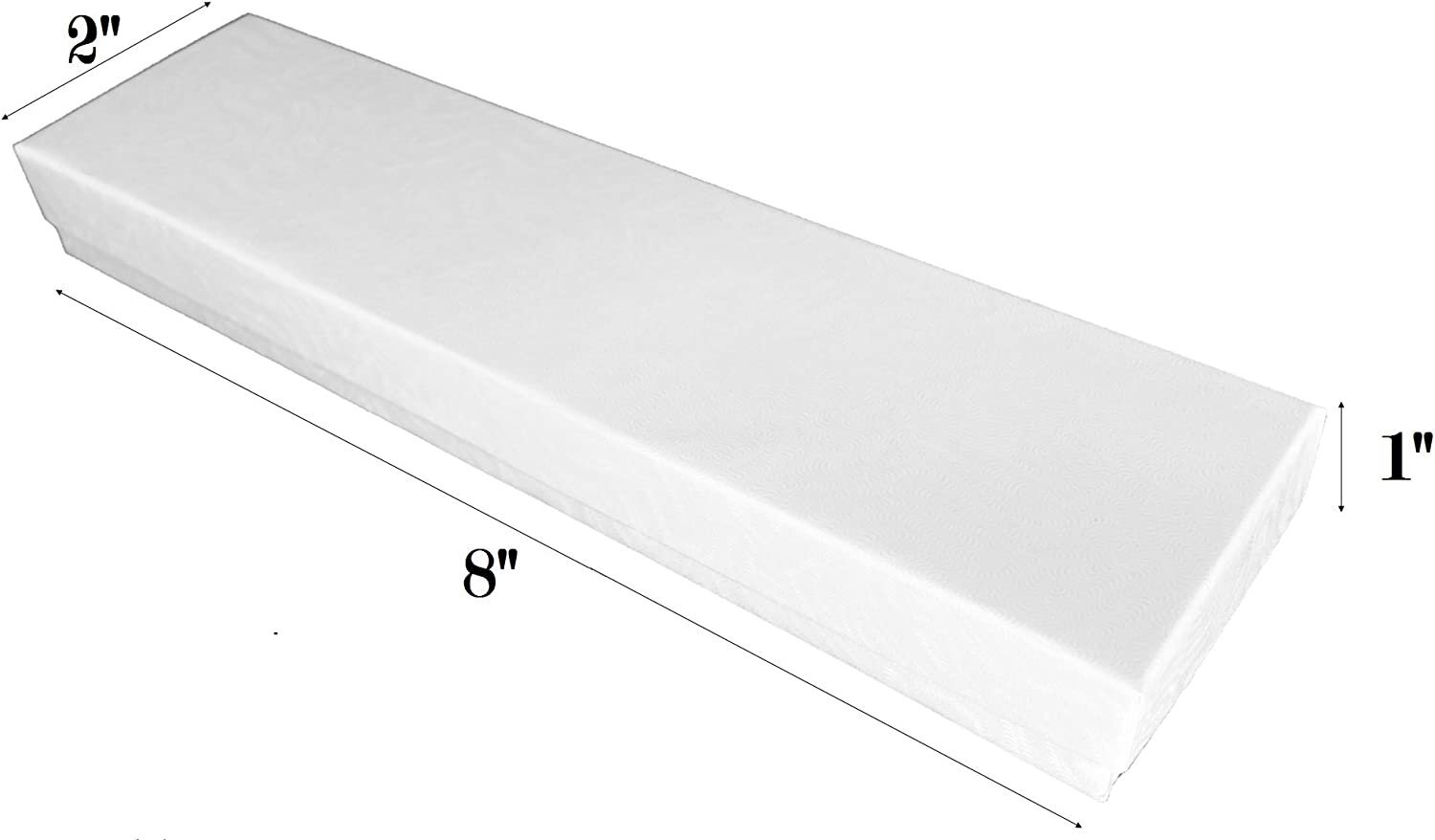 100 White Swirl Cotton Filled Jewelry Boxes 3 1/4" x 2 1/4" x 1"H