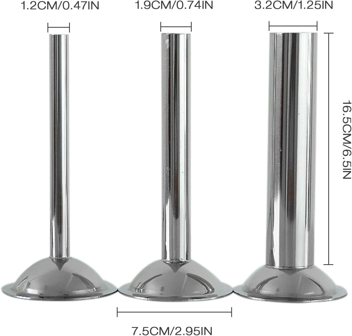 Stainless Steel Sausage Stuffer Tubes for Meat Grinder, 3-Piece Set, Fits #10-12