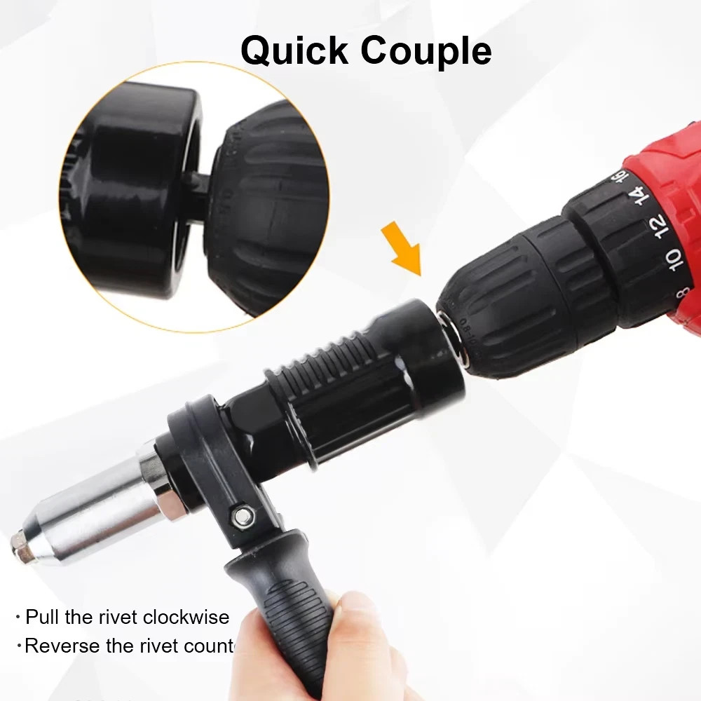Professional Electric Rivet Nut Gun Adaptor Insert Cordless Power Drill Tool US