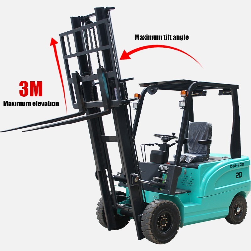 New 2024 2 Ton Rated Capacity Electric Forklift Lifter Lift Truck Two-stage mast