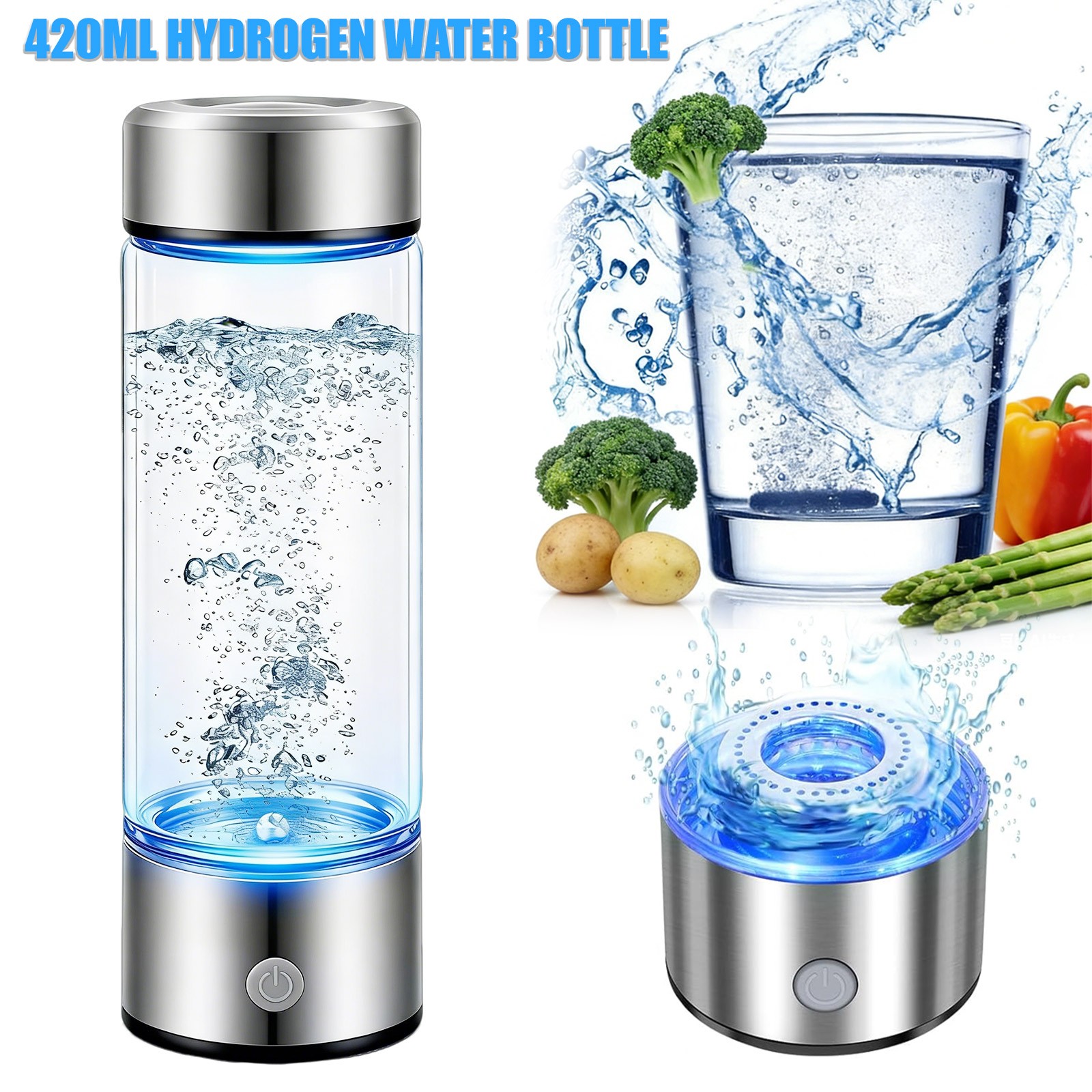 Portable Hydrogen Water Bottle Hydrogen Aqua Daily Equivalently Anti-Oxidant USA