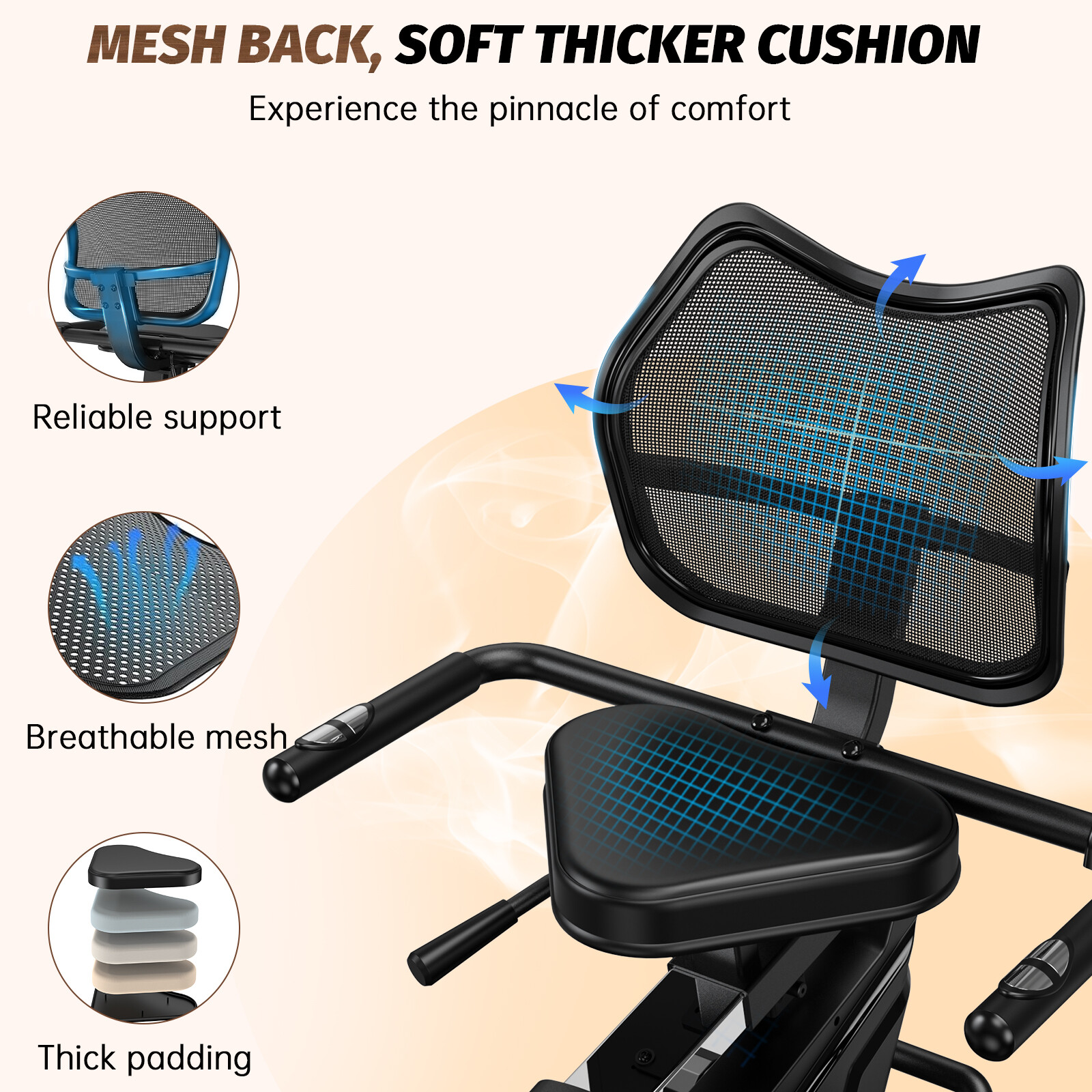 Magnetic Recumbent Exercise Bike, Stationary Bikes for Home with Arm Exerciser