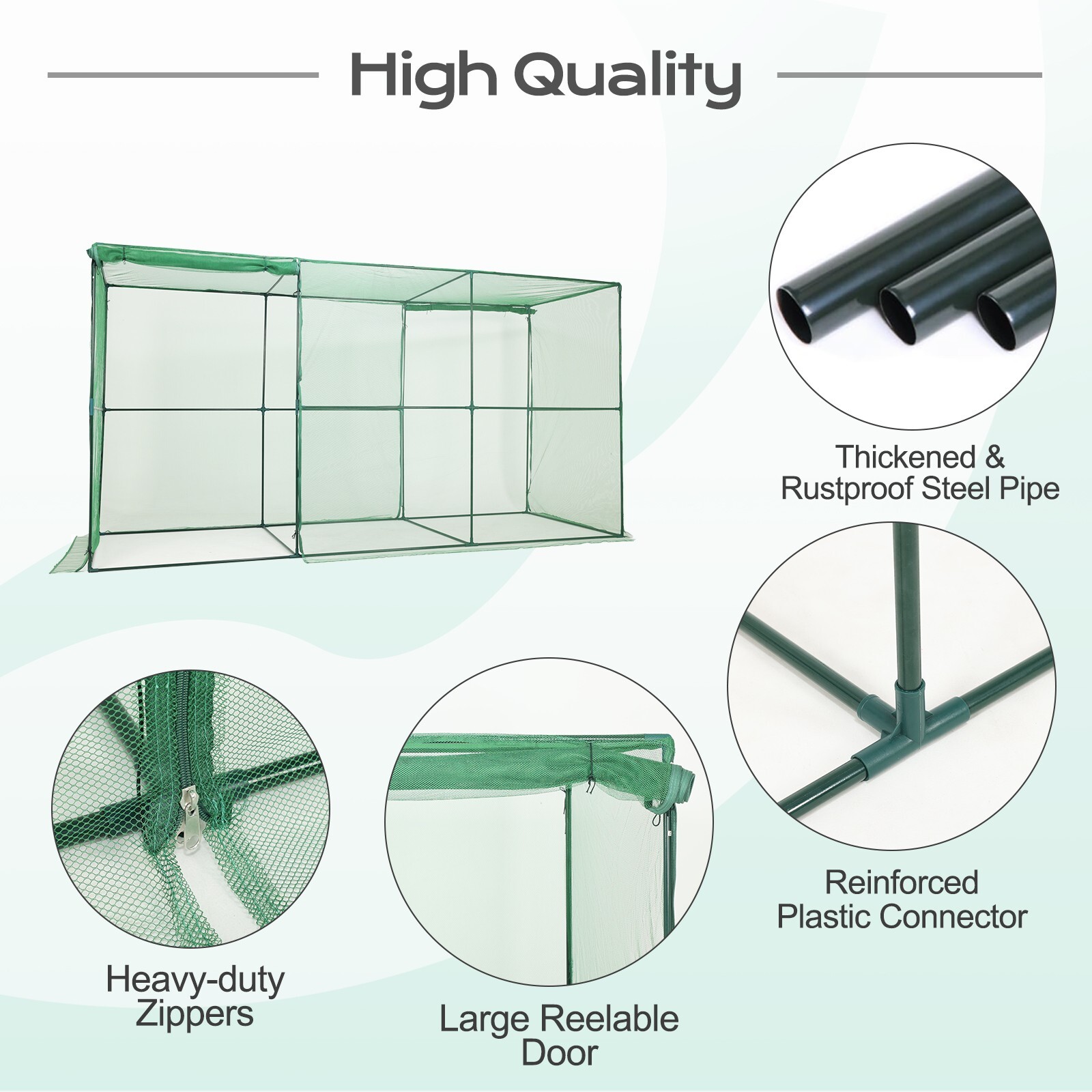 Aoodor 12x4x6ft. Walk-in Crop Cage Plant Protection Tent For Insects Squirrel