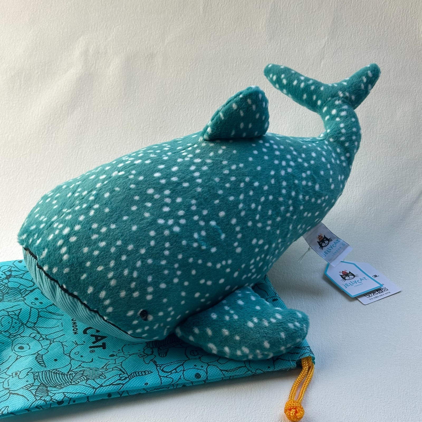 Jellycat Gobfrey Whale Shark 40cm Plush 2025 New with Dust Bag & Tag Ultra Soft