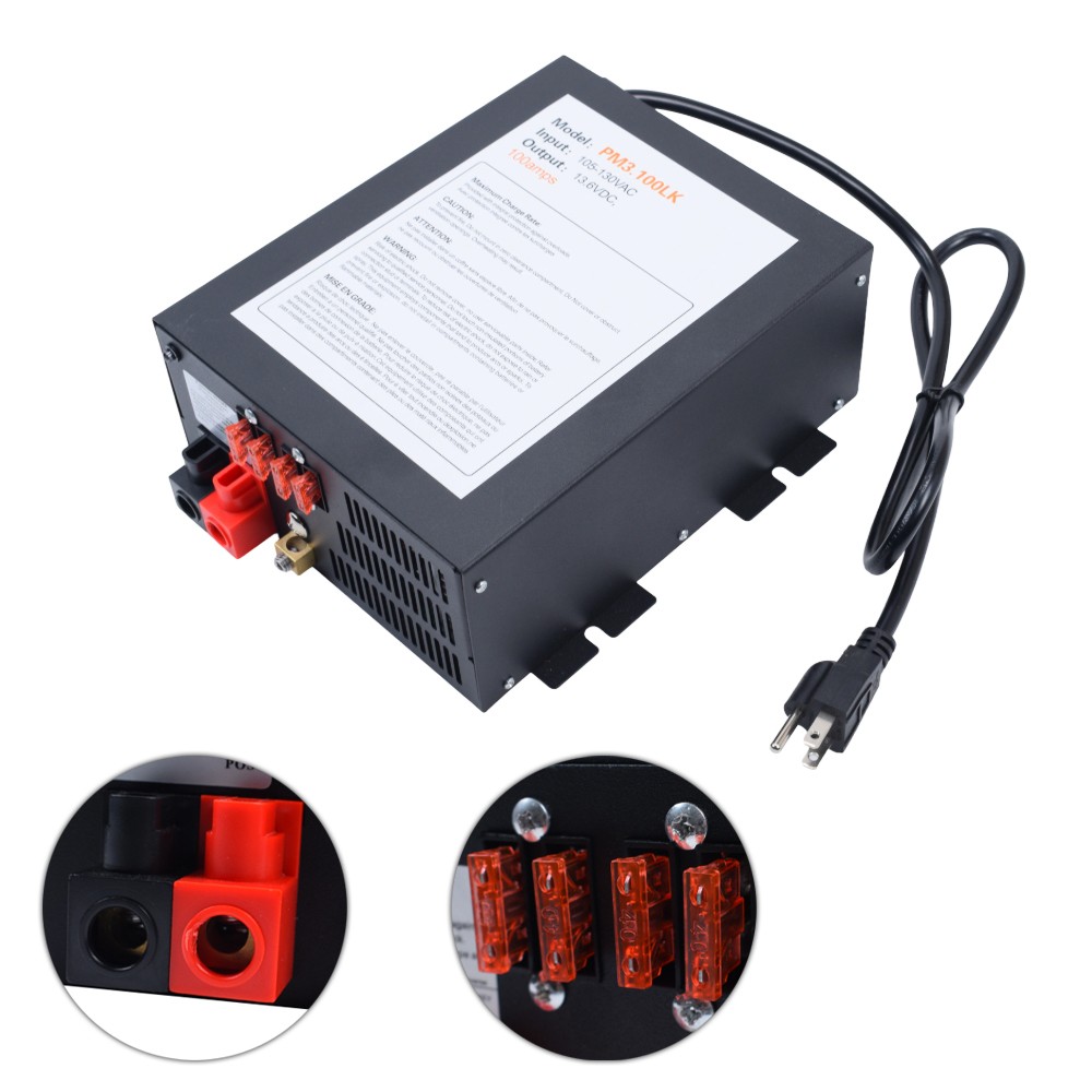 New 100 Amp Power Supply 13V-16V CB Ham Radio PM3-100LK Converter W/ LED light