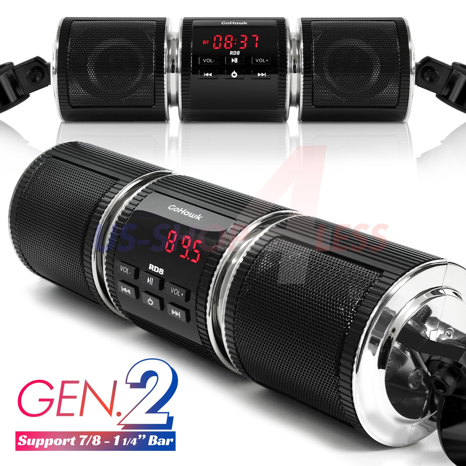 Bluetooth Motorcycle Stereo Speaker Soundbar Audio Radio MP3 System ATV 4Wheeler