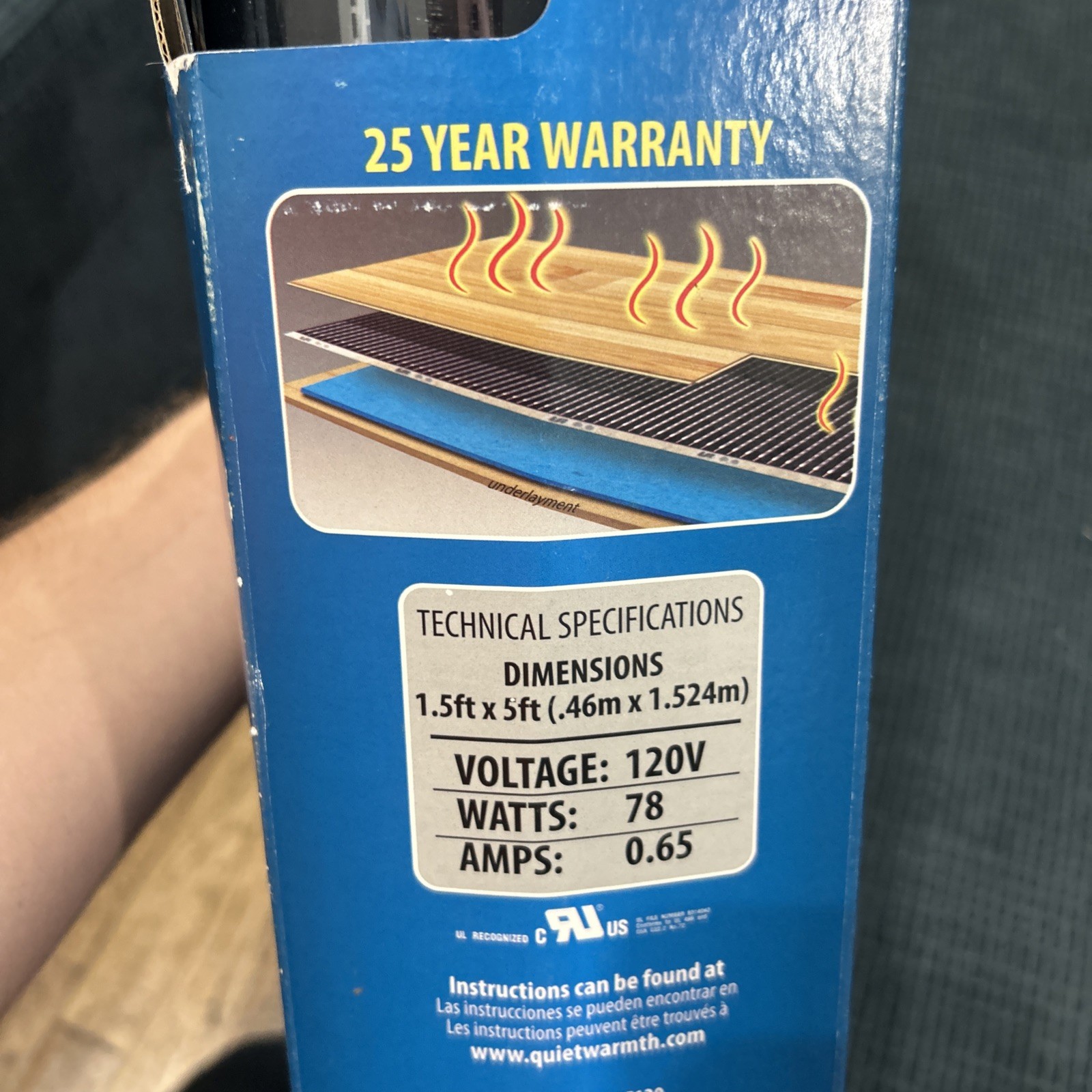 Quiet Warmth Radiant Heat Film For Floating Floors 18” X 5ft BRAND NEW Open Box