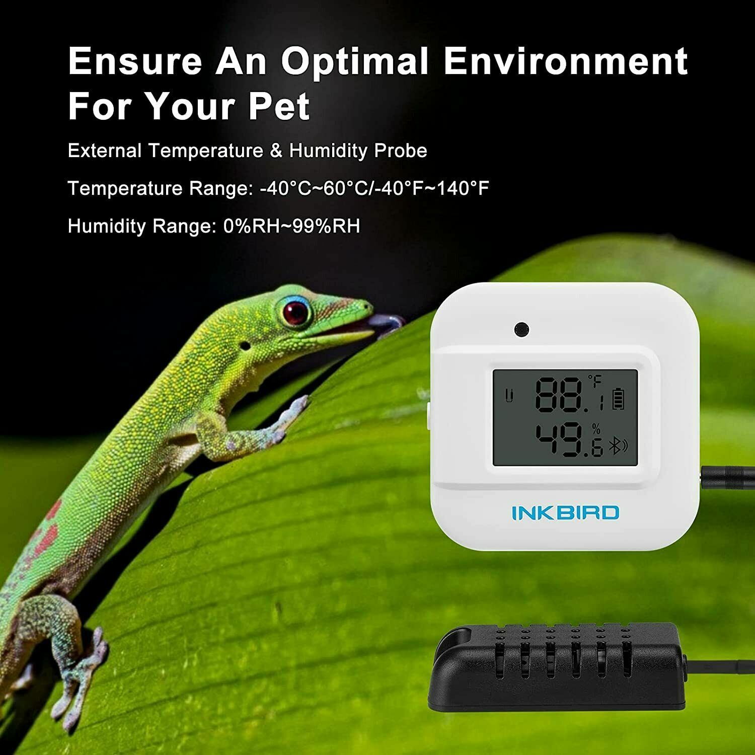 Data Logger Bluetooth Temperature Humidity Thermometer Recorder lizard Terrarium