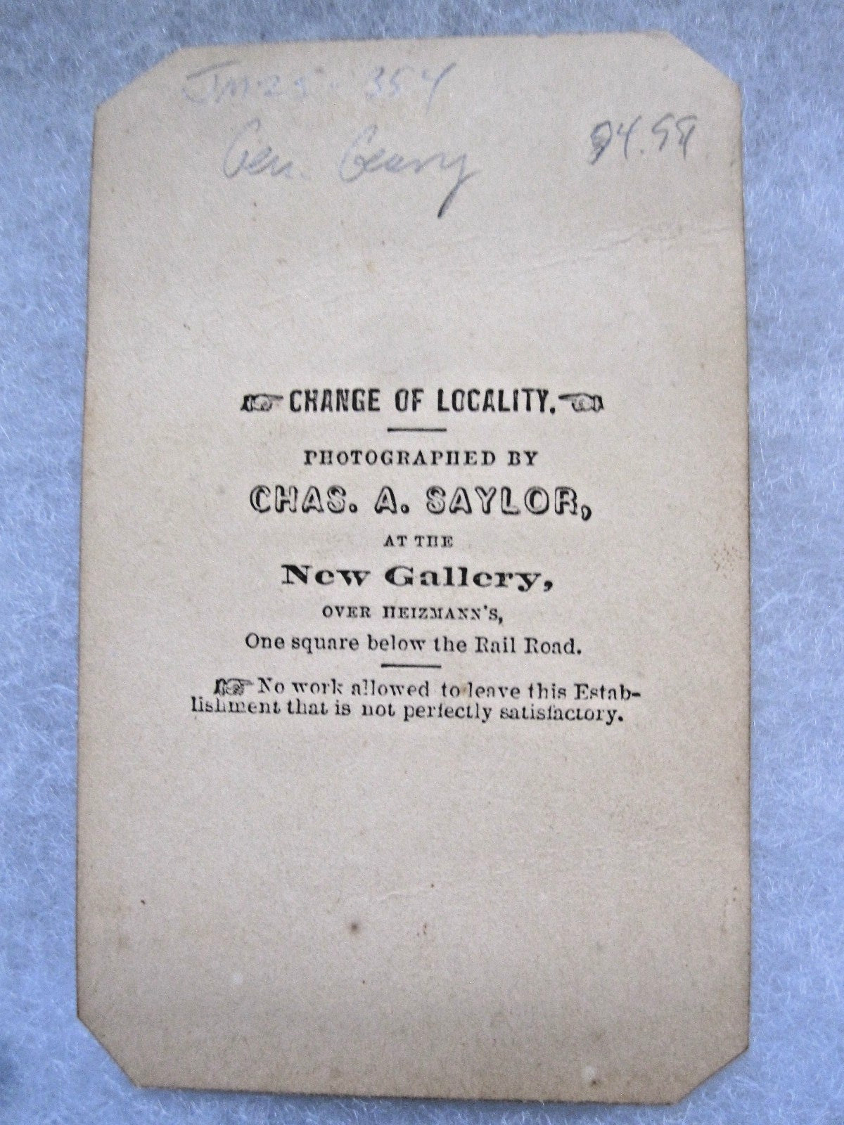 CDV - Civil War Gen. John White Geary of PA - Portrait