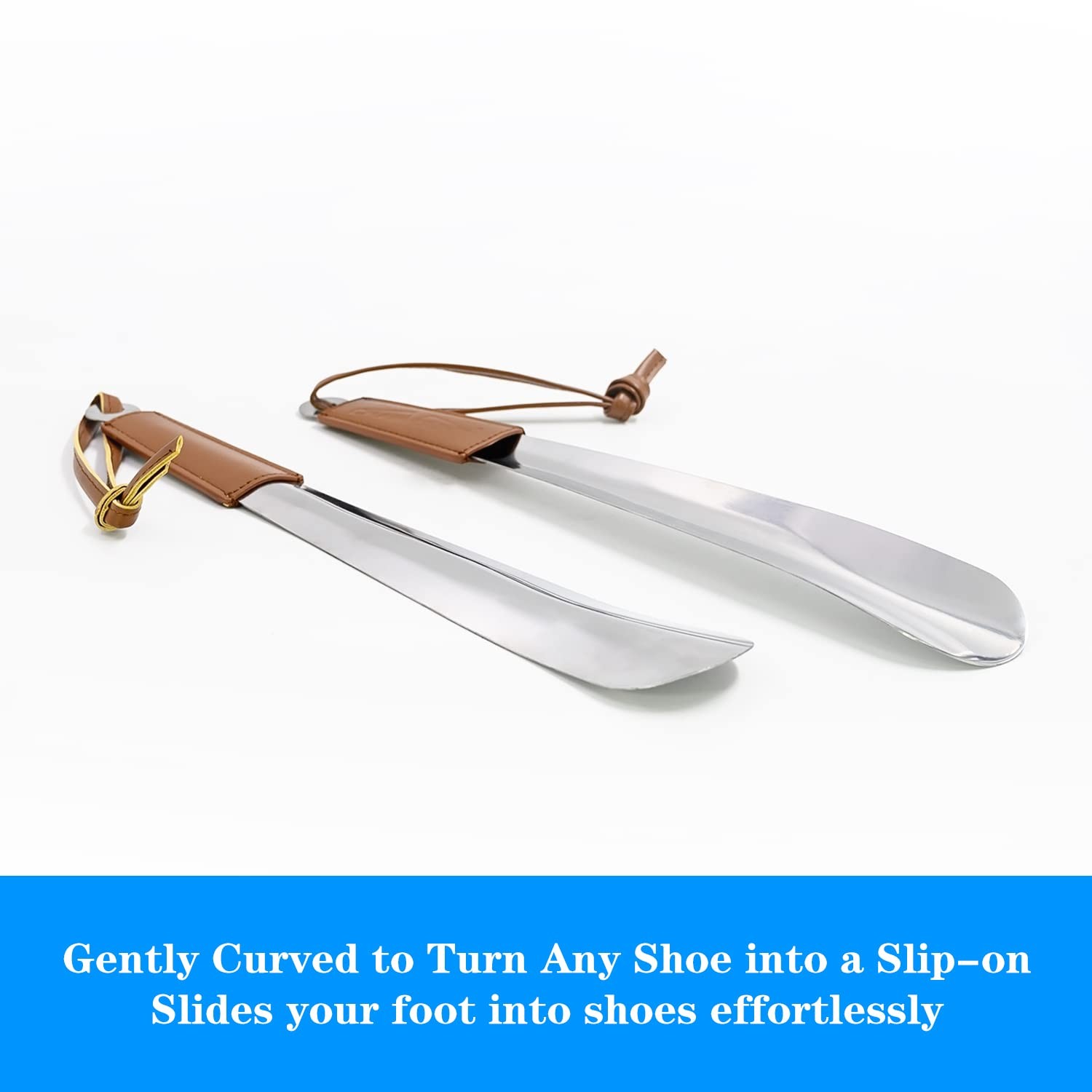 Charmount Metal Shoe Horn - 12 Inch Long Horns for Senior, 12.5'', brown