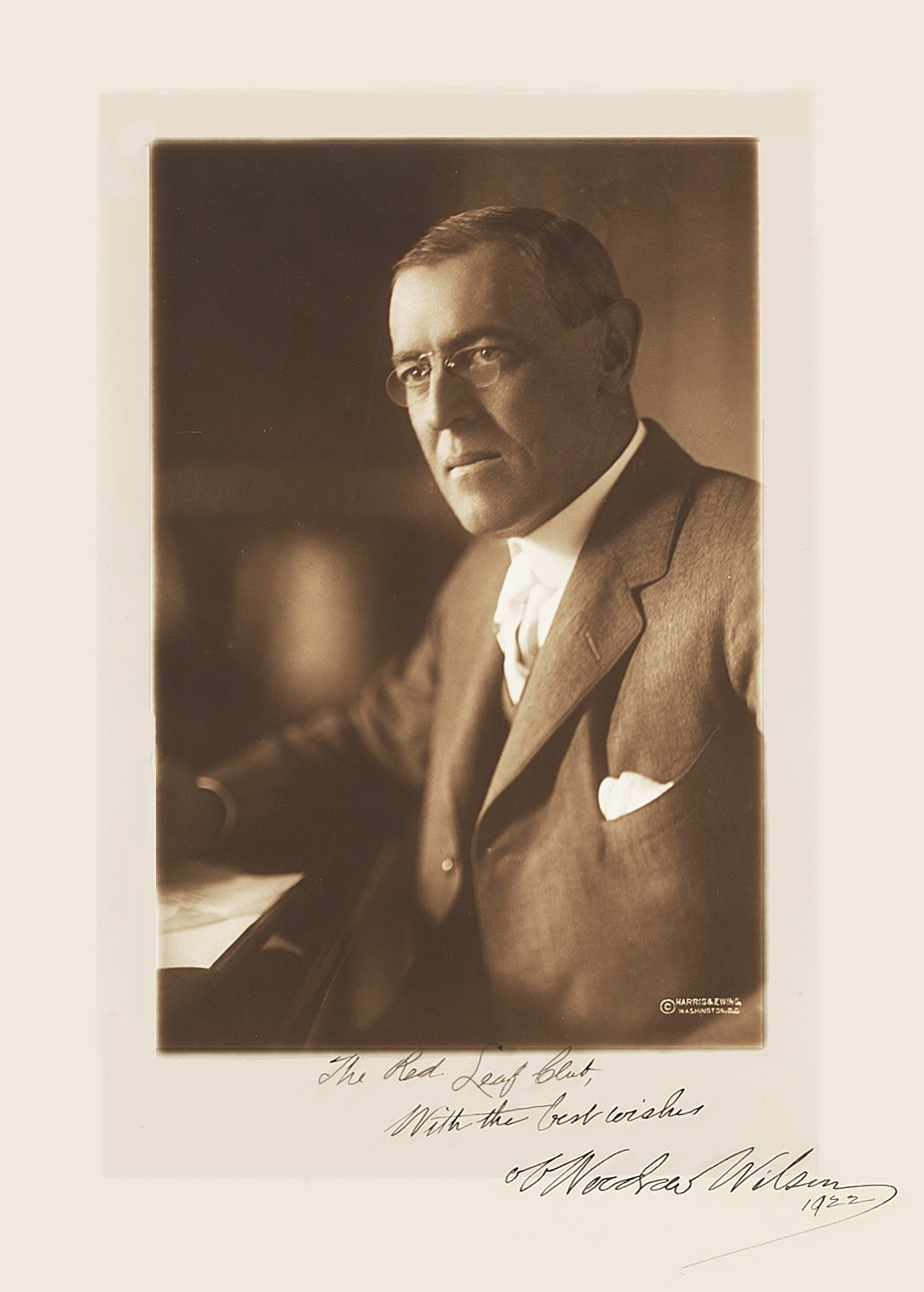 **1922 President Woodrow Wilson Signed 9x13 Studio Portrait Photo PSA/DNA**