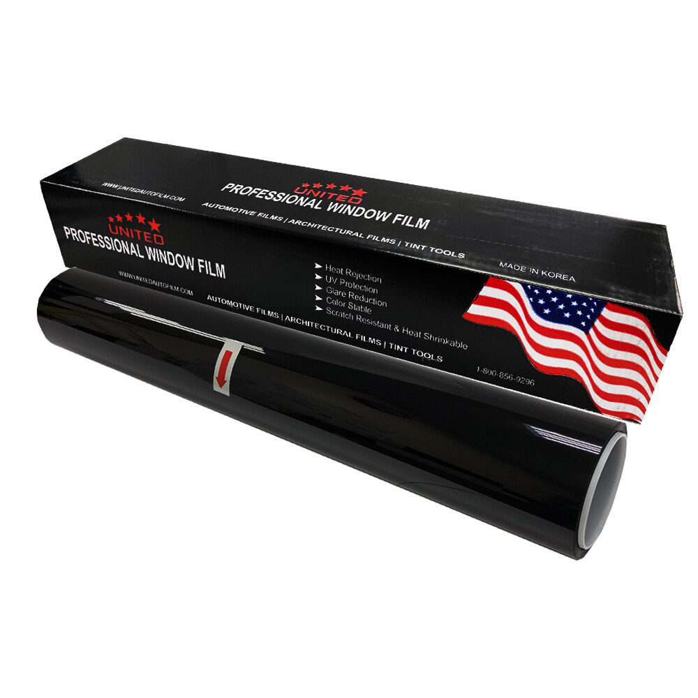 UNITED Window Tint Roll Standard Black Color For Car Truck Home Any Size & Shade