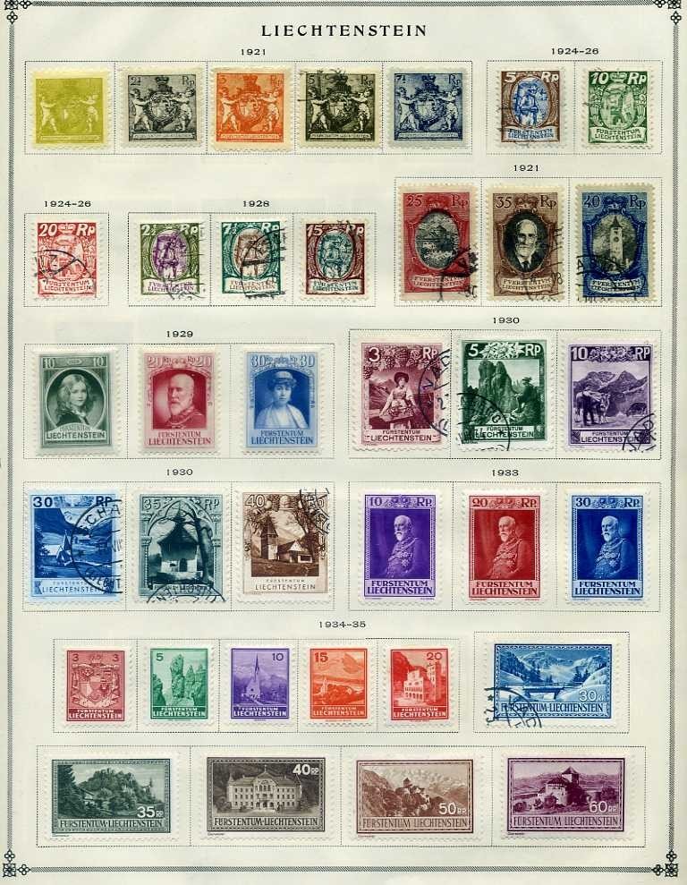 Liechtenstein Collection on Complete Scott International Pages, Scott $880+